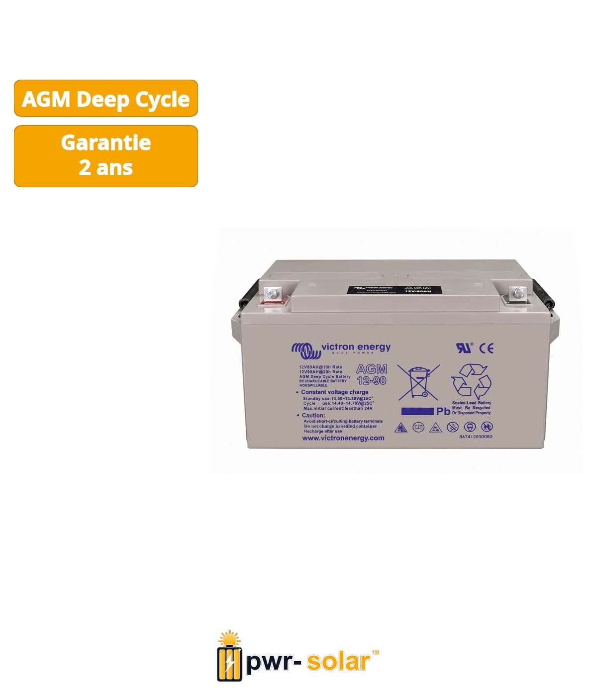 VICTRON - 12V/90Ah AGM Deep Cycle Batt.