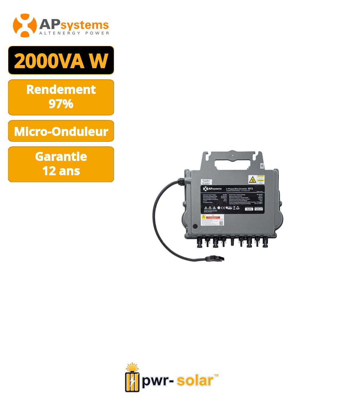 APSYSTEMS - Micro-onduleur QT2 triphasé (2000VA)
