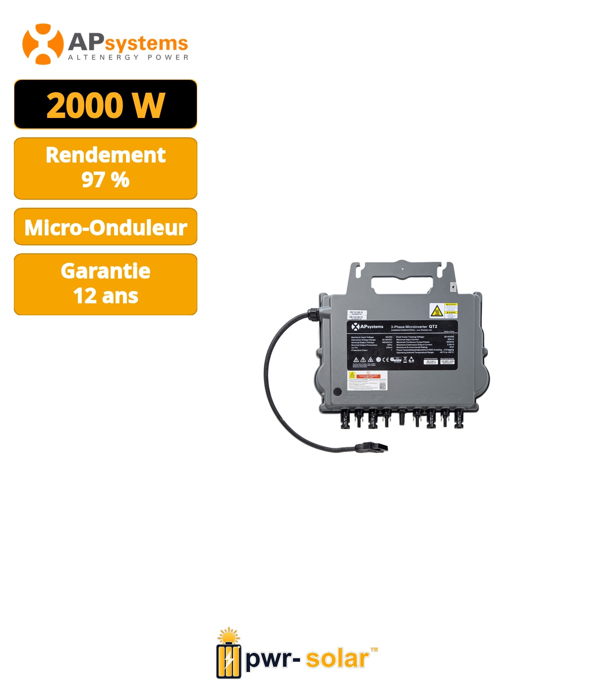 APSYSTEMS - Micro-onduleur QT2 triphasé (2000VA)