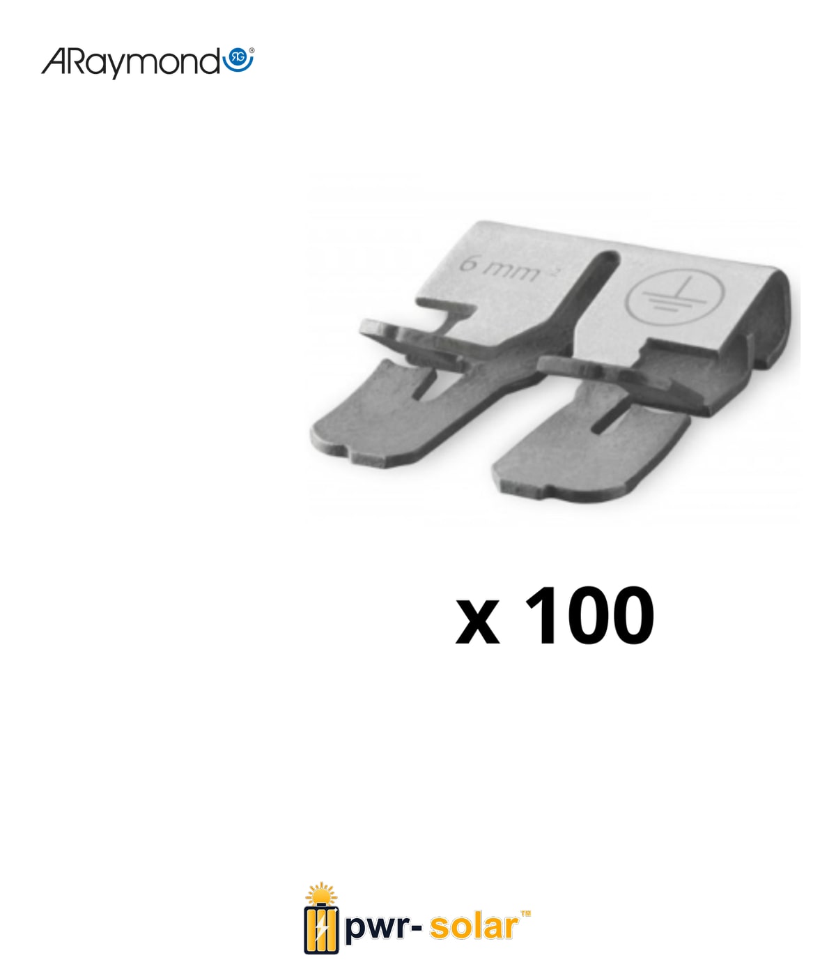 ARAYMOND Sachet de 100 clips de mise à la terre Rayvolt
