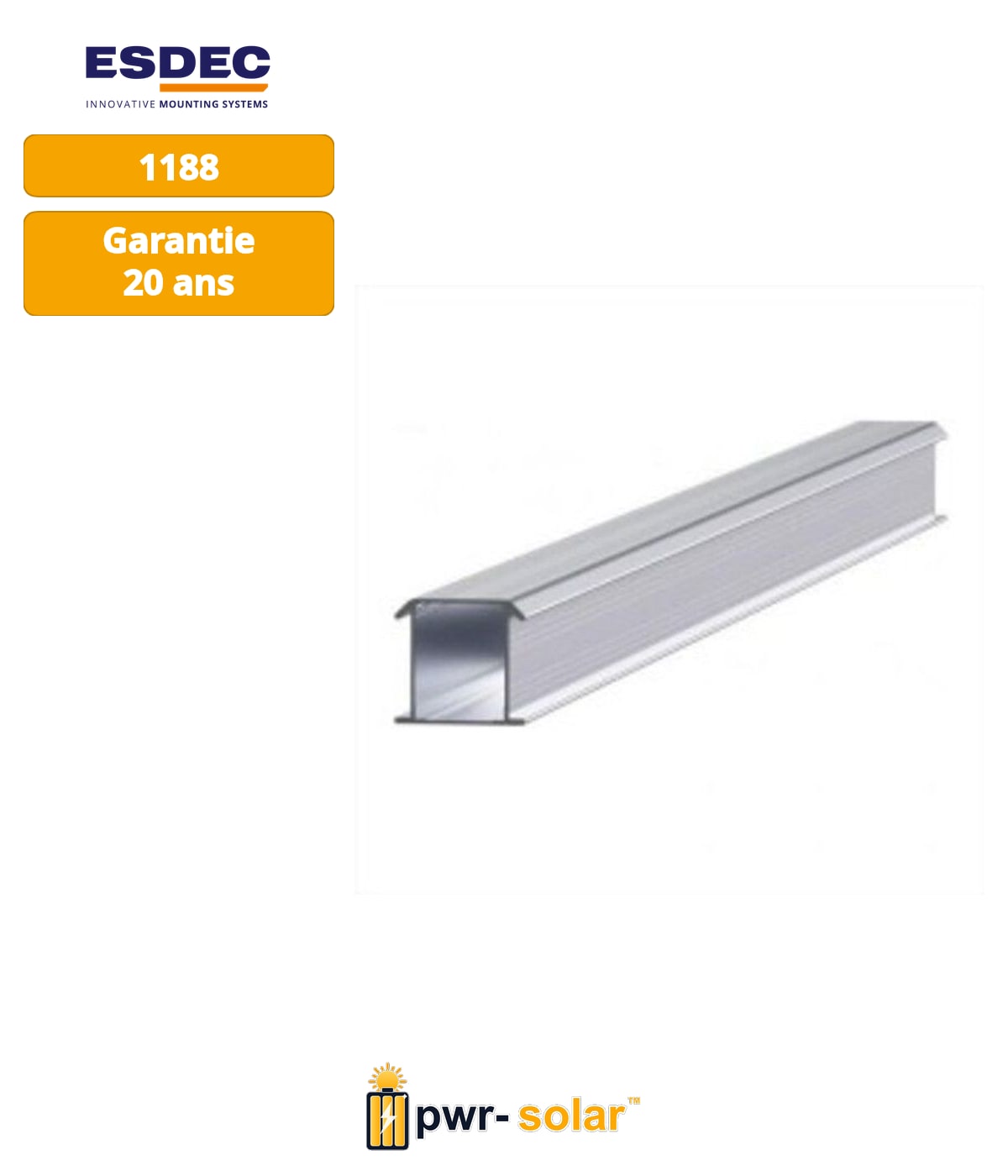ESDEC Enstall ClickFit EVO - Rail de montage L=1188mm