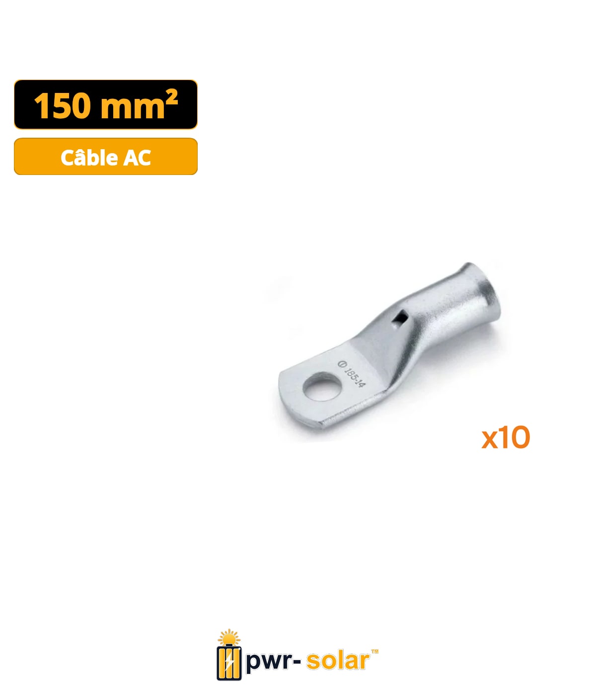 COSSE TUBULAIRE - CUIVRE NFC 20-130 - SECTION - 150mm² - diam. 12mm (10 pcs)