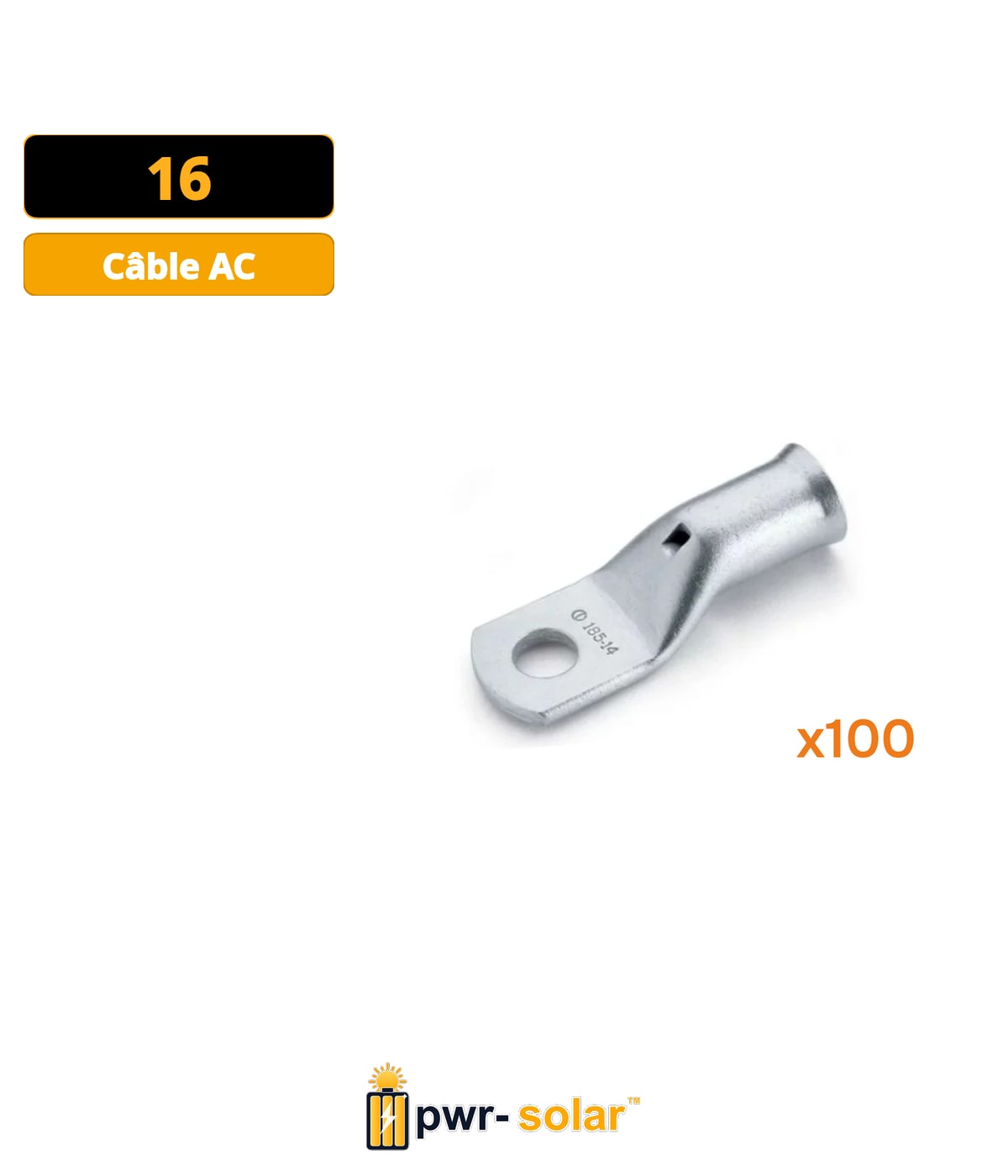COSSE TUBULAIRE - CUIVRE NFC 20-130 - SECTION - 16mm² - diam. 6mm (100 pcs)