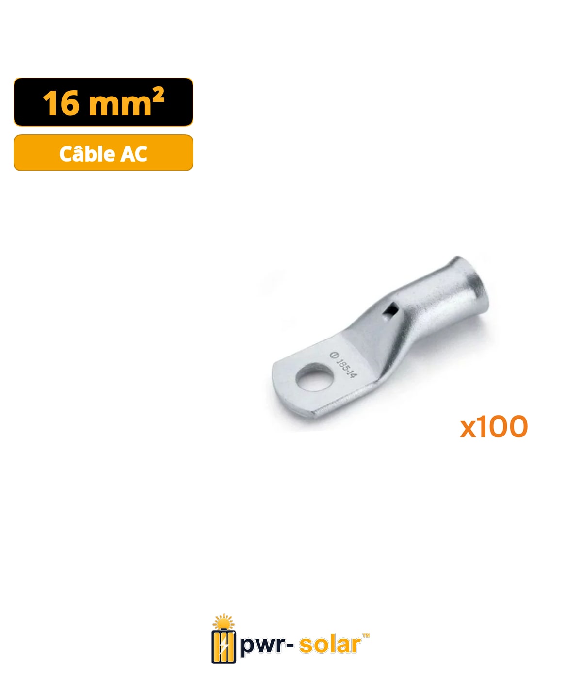 COSSE TUBULAIRE - CUIVRE NFC 20-130 - SECTION - 16mm² - diam. 5mm (100 pcs)