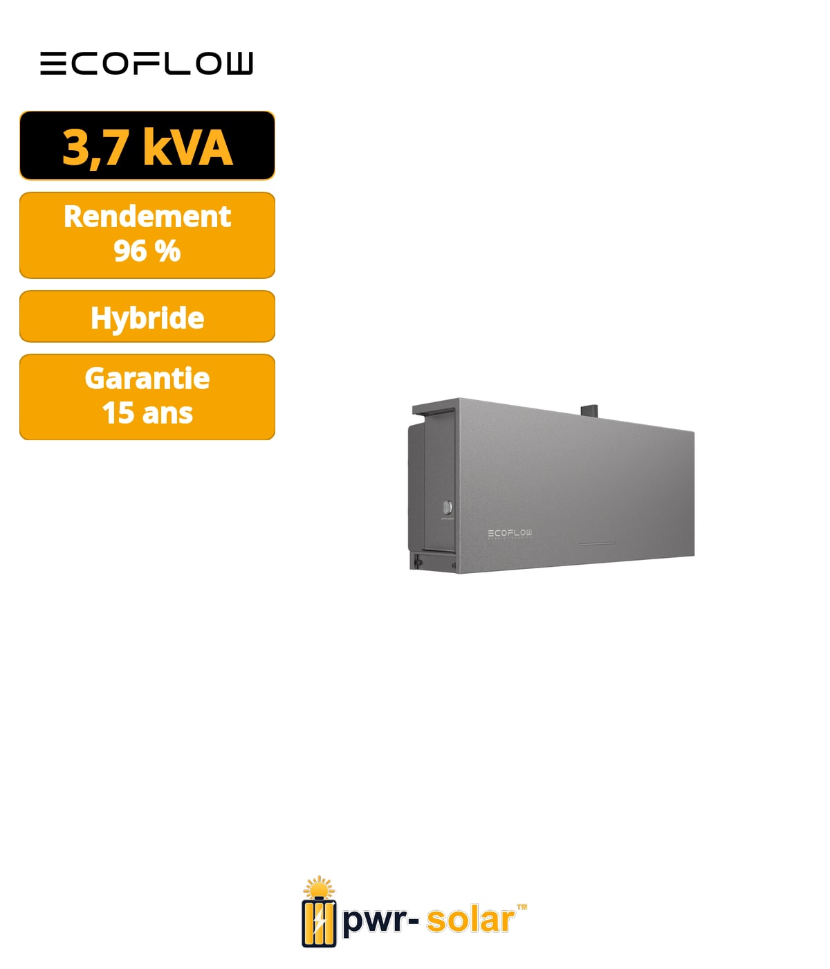 ECOFLOW - Onduleur hybride 3.68kW - PowerOcean - monophasé