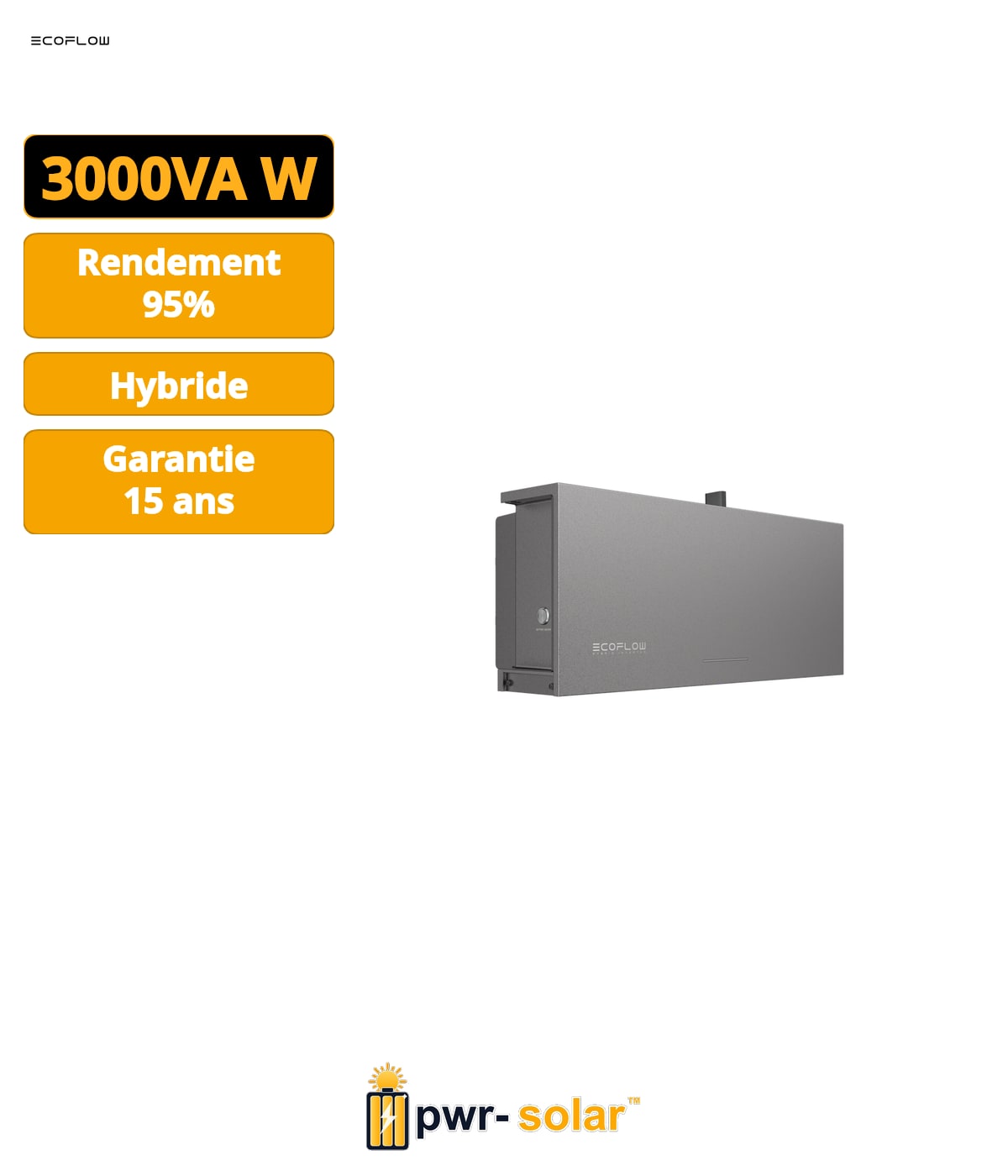 ECOFLOW - Onduleur hybride 3kW - PowerOcean - monophasé