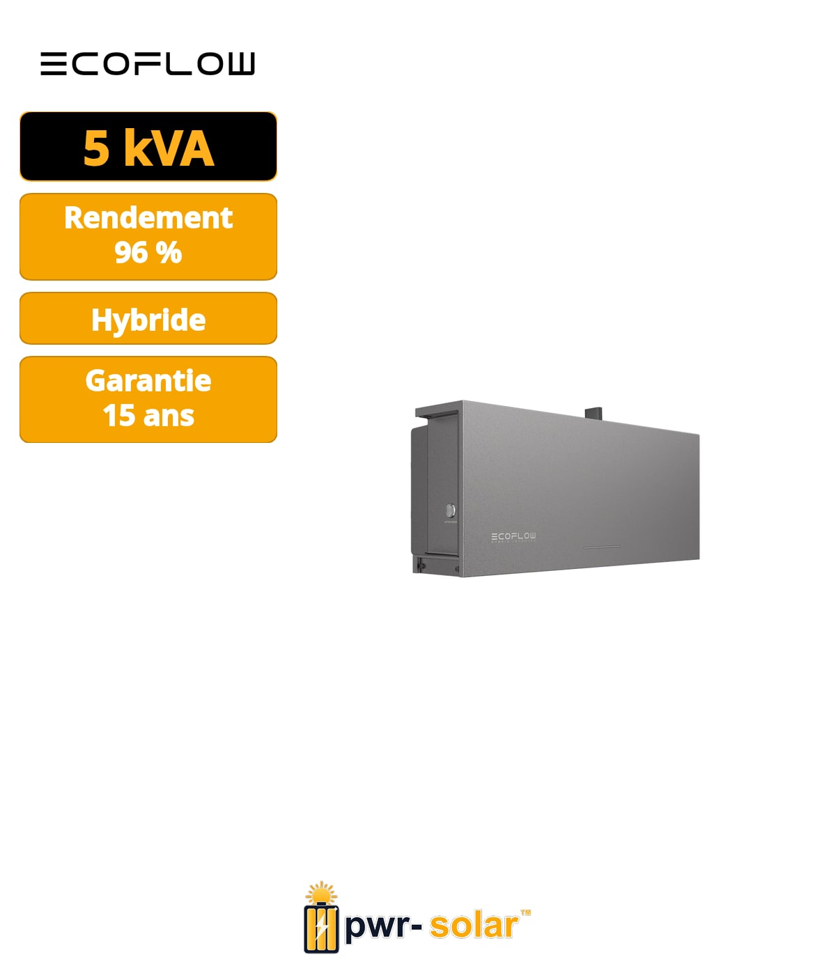 ECOFLOW - Onduleur hybride 5 kW - PowerOcean - monophasé