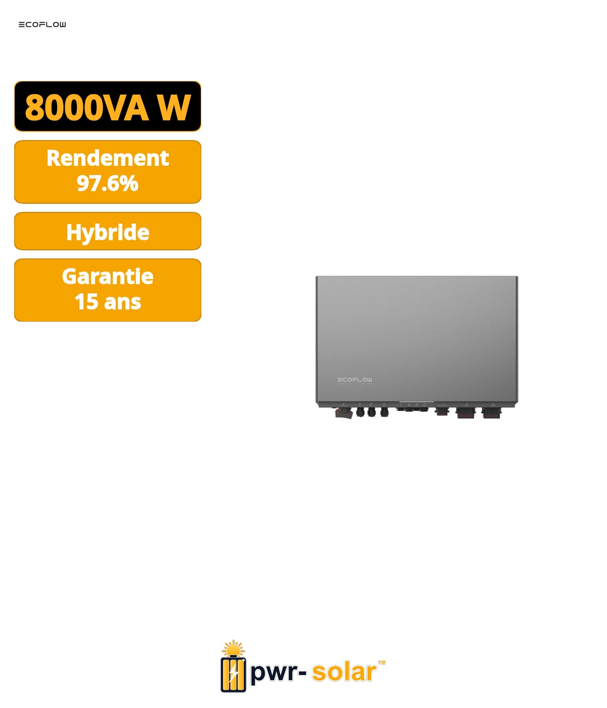 ECOFLOW - Onduleur hybride 8kW - PowerOcean - triphasé