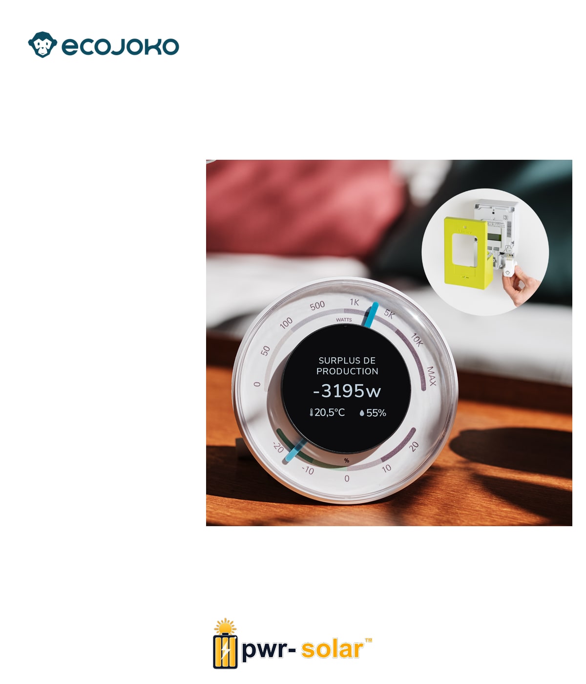 ECOJOKO - Contacteur intelligent avec mesure de consommation et production solaire. Pilotage du chauffe-eau - Mesure de la production panneaux solaires.