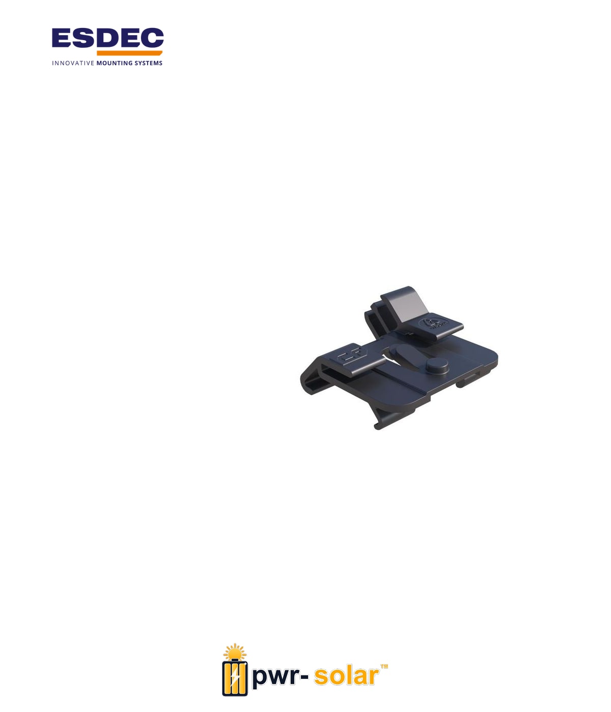 ESDEC - ClickFit EVO - MLPE Clip PLASTIC Poids léger (< 2kg) pour câble optimiseur sur rail de montage
