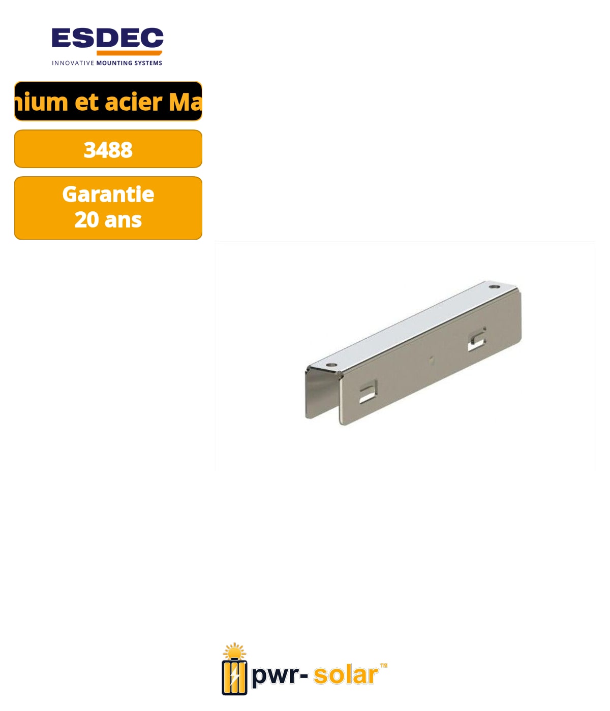 ESDEC Enstall ClickFit EVO - Rail de montage L=3488mm