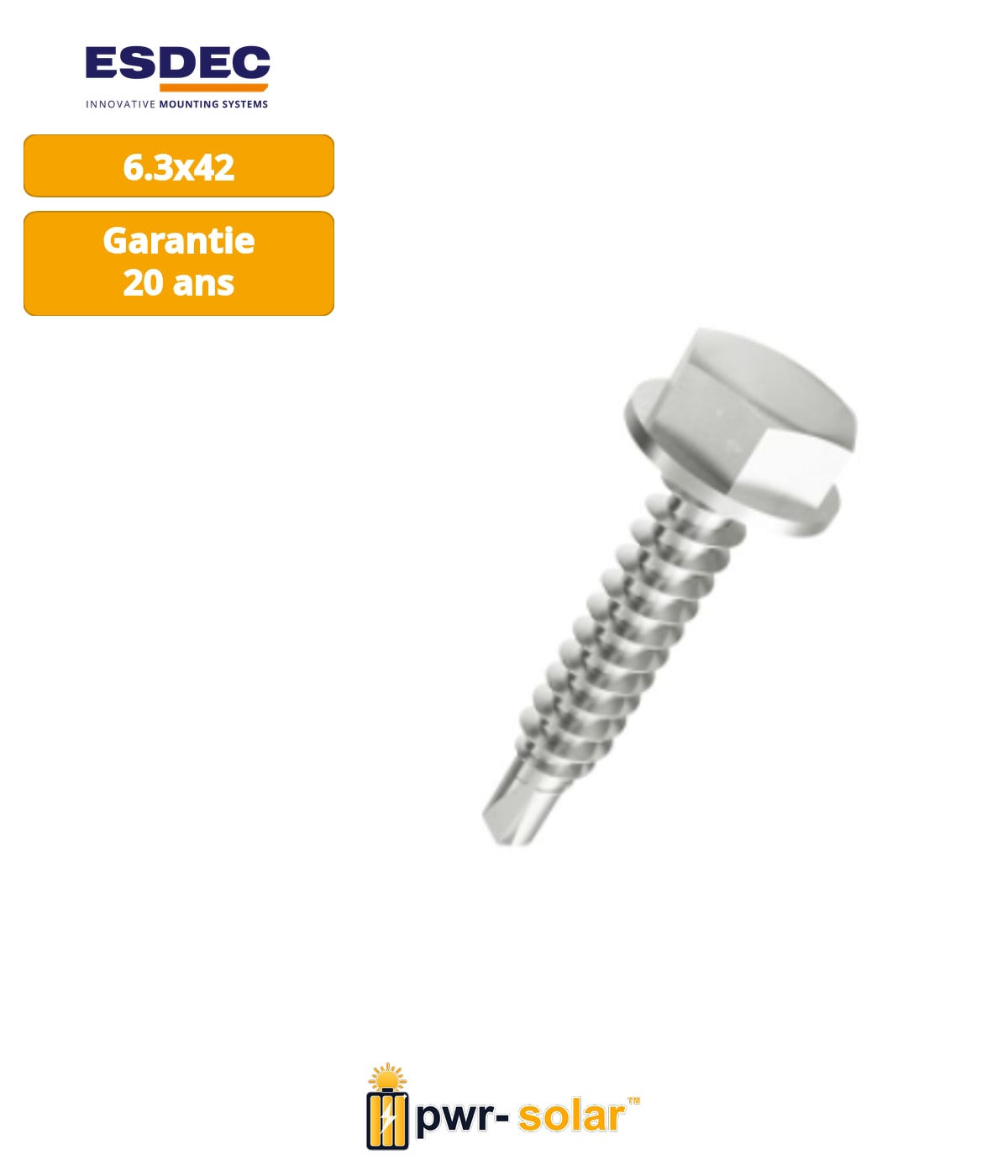Enstall ClickFit EVO - Self-drilling screw 6.3x42mm SW10/T30
