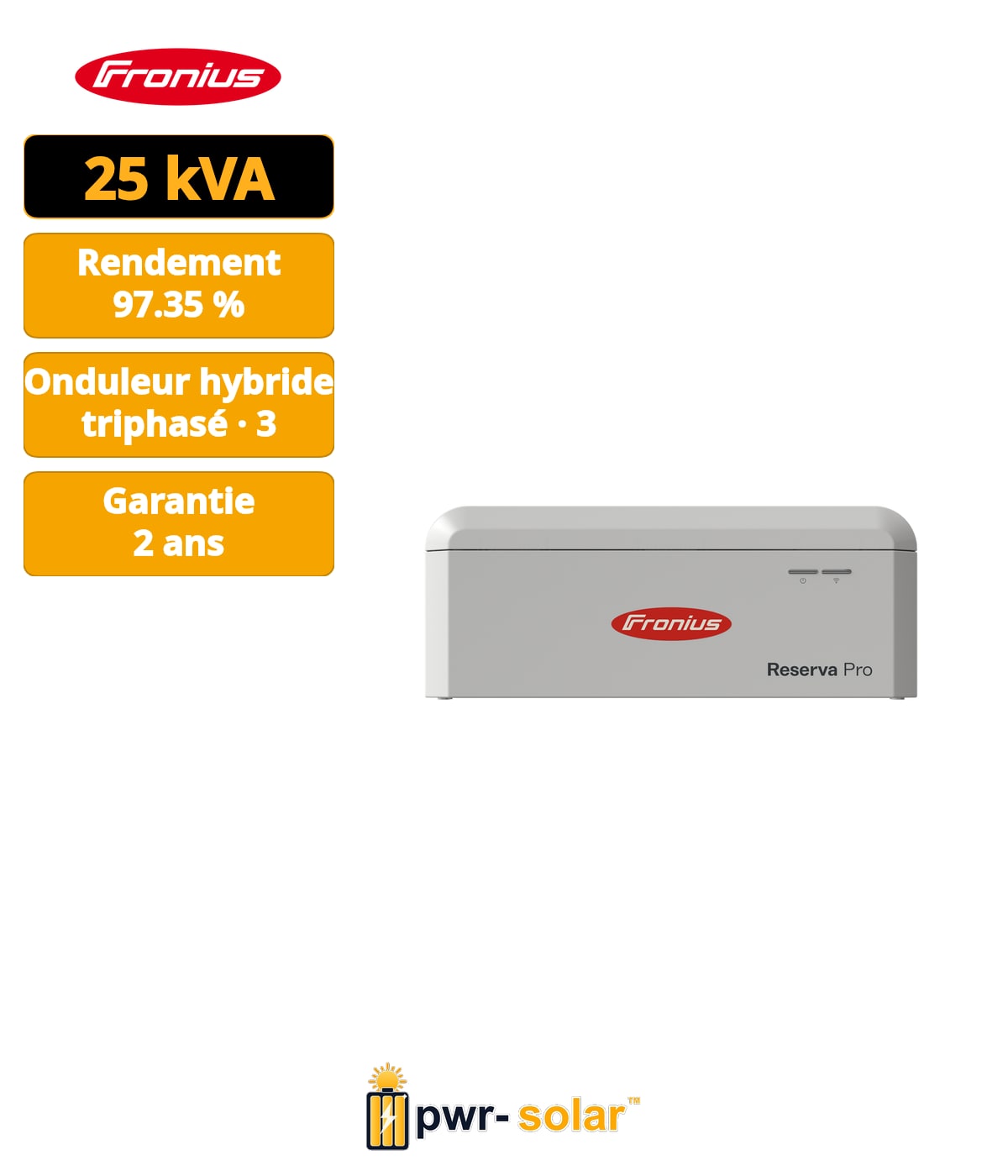 FRONIUS - Onduleur HYBRIDE VERTO 25.0 Plus SPD 1+2 - 3MPPT