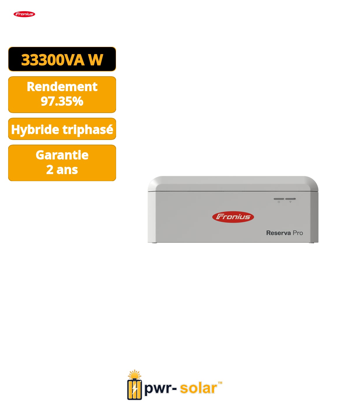 FRONIUS - Onduleur HYBRIDE VERTO 33.3 Plus SPD 1+2 - 3MPPT