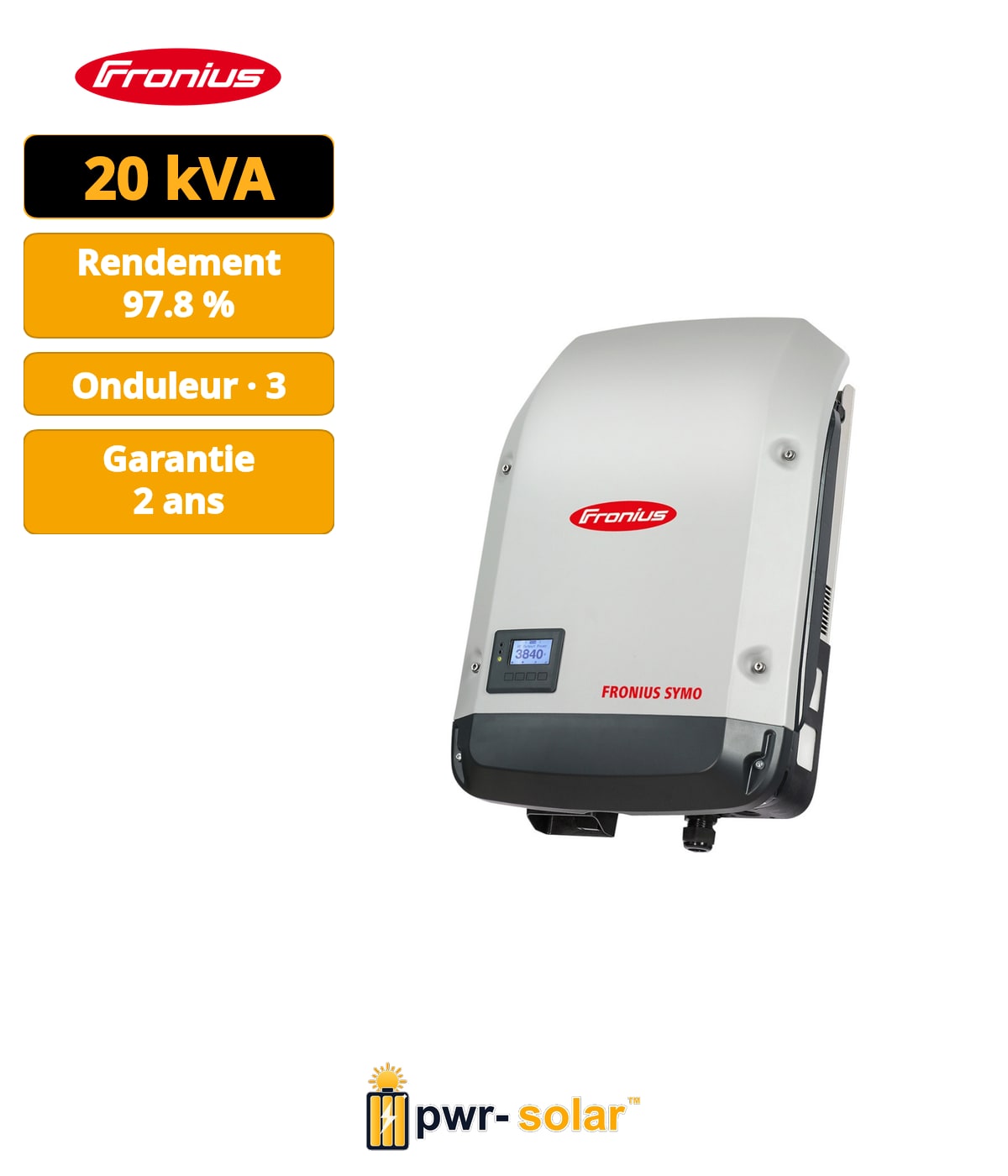 FRONIUS - Onduleur SYMO ADVANCED 20.0-3-M 2MPPT
