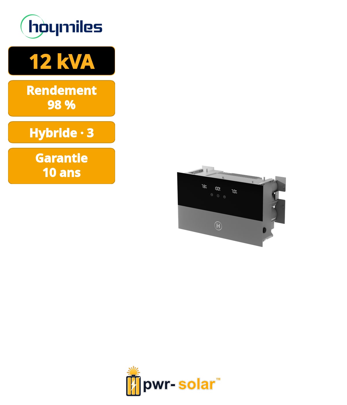 HOYMILES – HiOne – Onduleur hybride 12kW – Triphasé All‑in‑One
