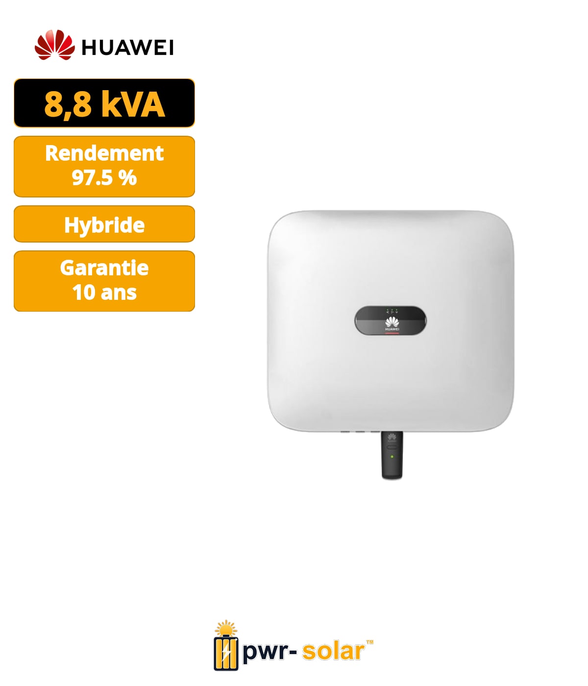 HUAWEI - Onduleur SUN2000-8K-LC0 - Onduleur monophasé 8kw 3MPPT + antenne intégrée