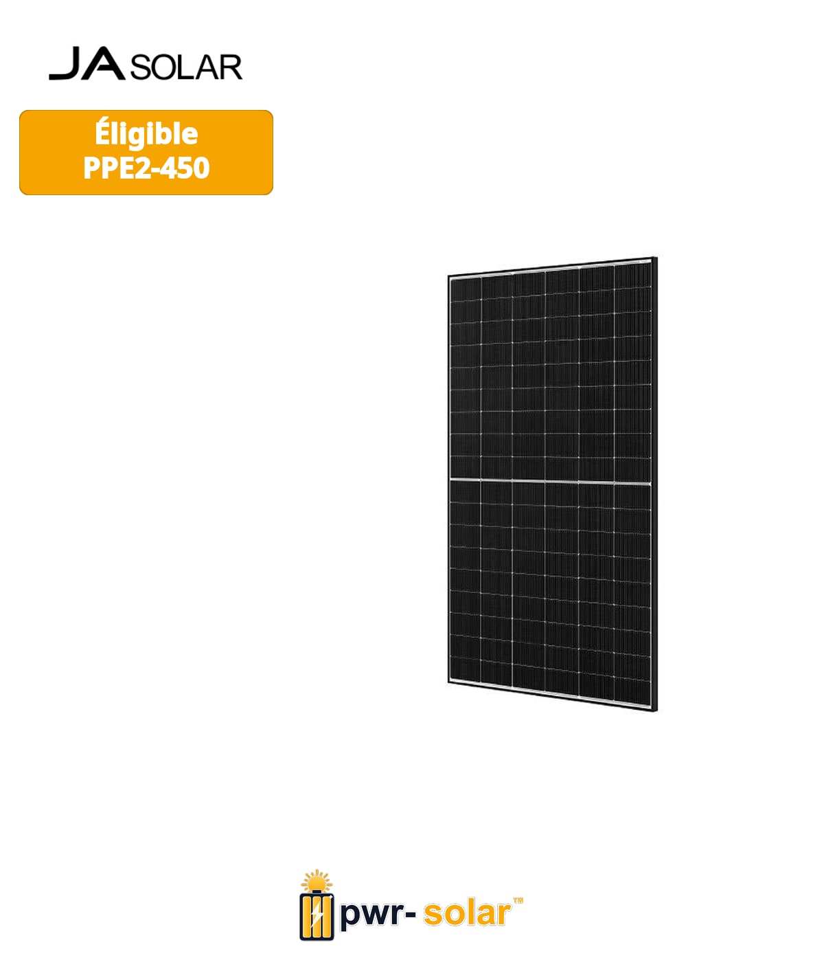 JA SOLAR - Module 460w N-TYPE - Bi verre Bifacial - Cadre noir Fond blanc - Bilan carbone PPE2 V1 500kg CO2eq/kWc
