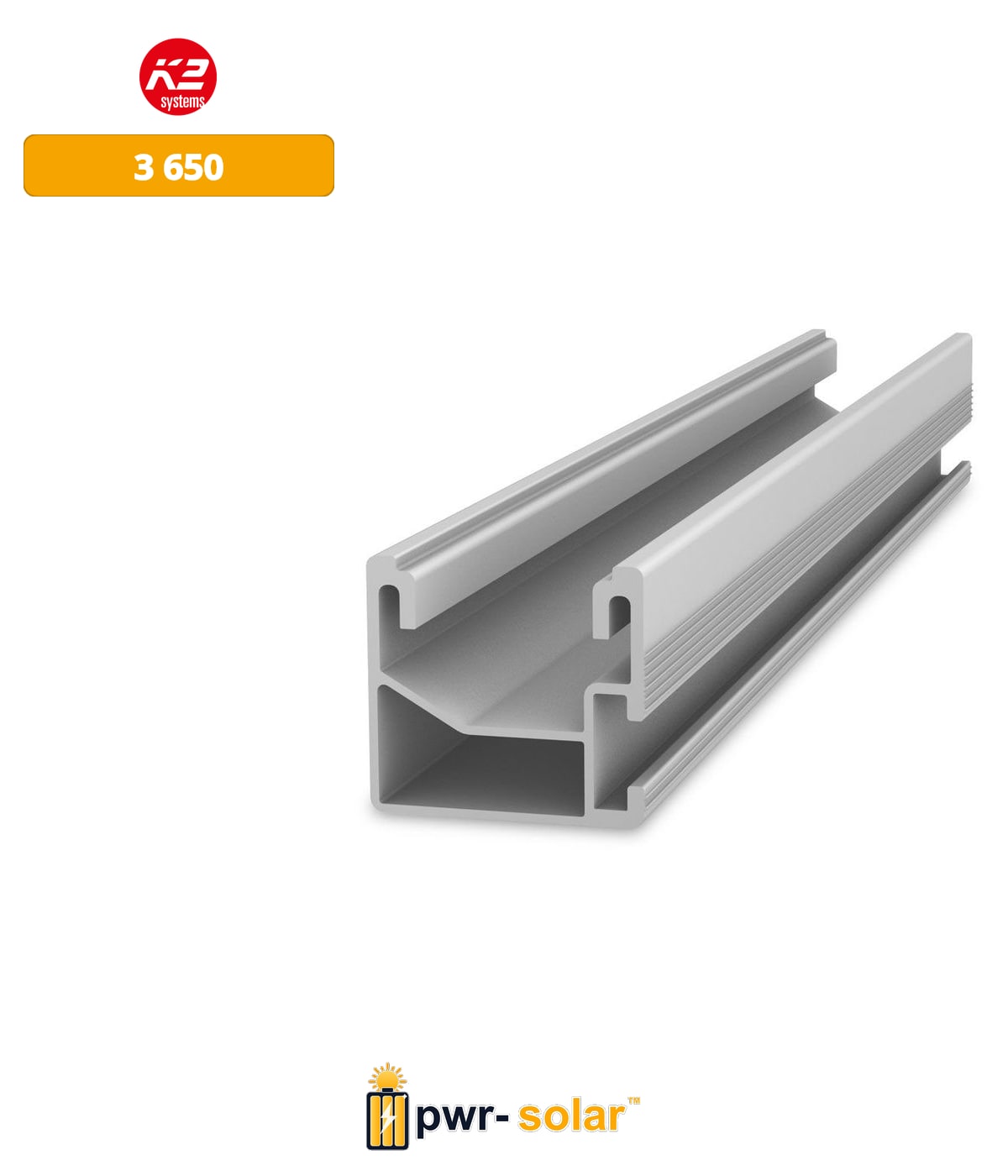 K2 Systems K2 Rail de montage Single Rail 3,65 m