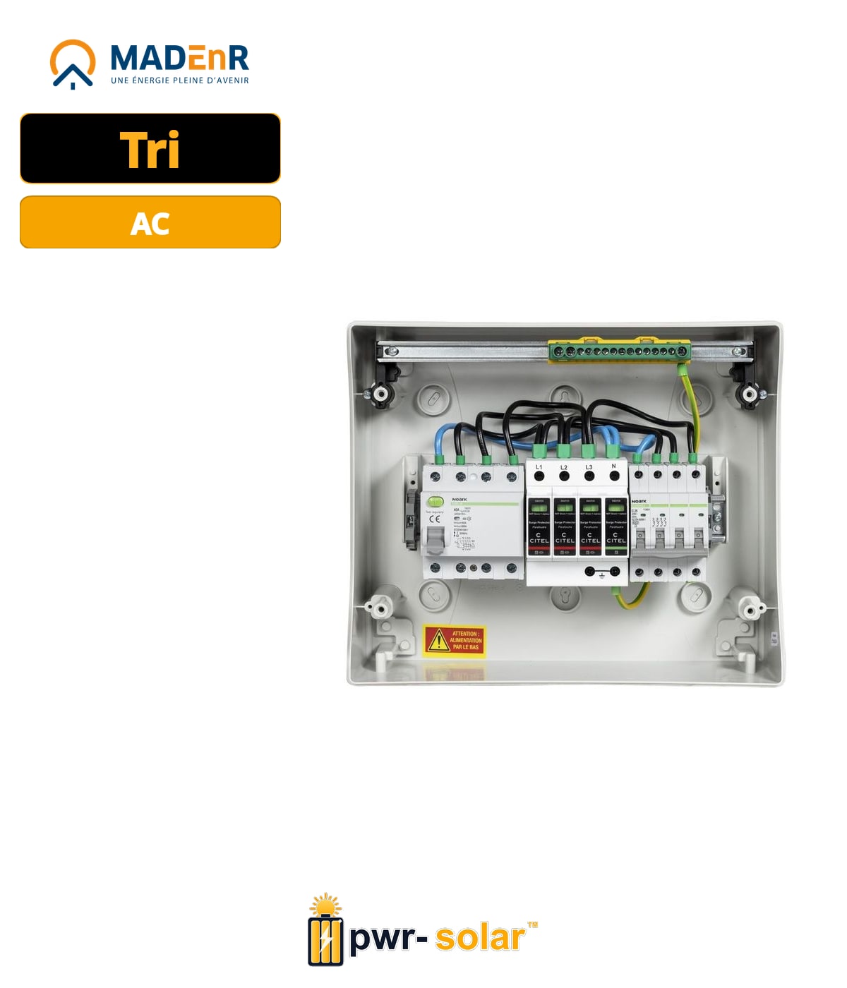 MADEnR - Coffret PV AC 12kW triphasé – 300mA – C25
