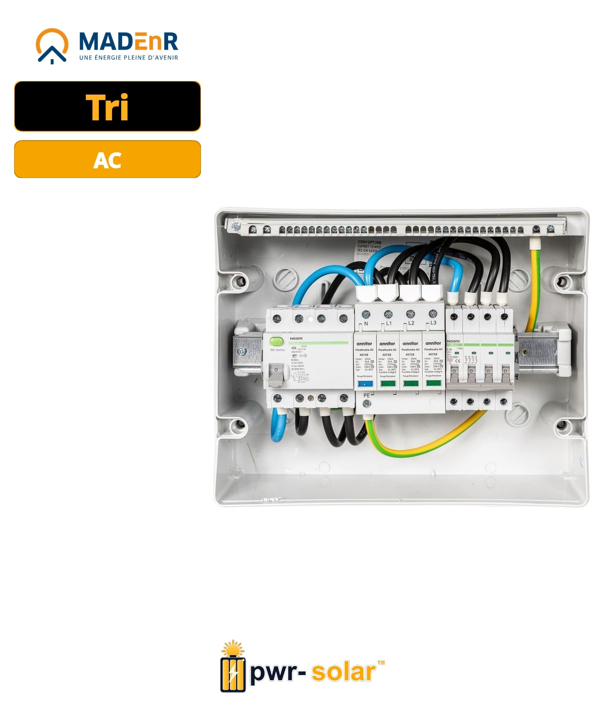 MADEnR - Coffret PV AC 20/25kW triphasé – 300mA – C40
