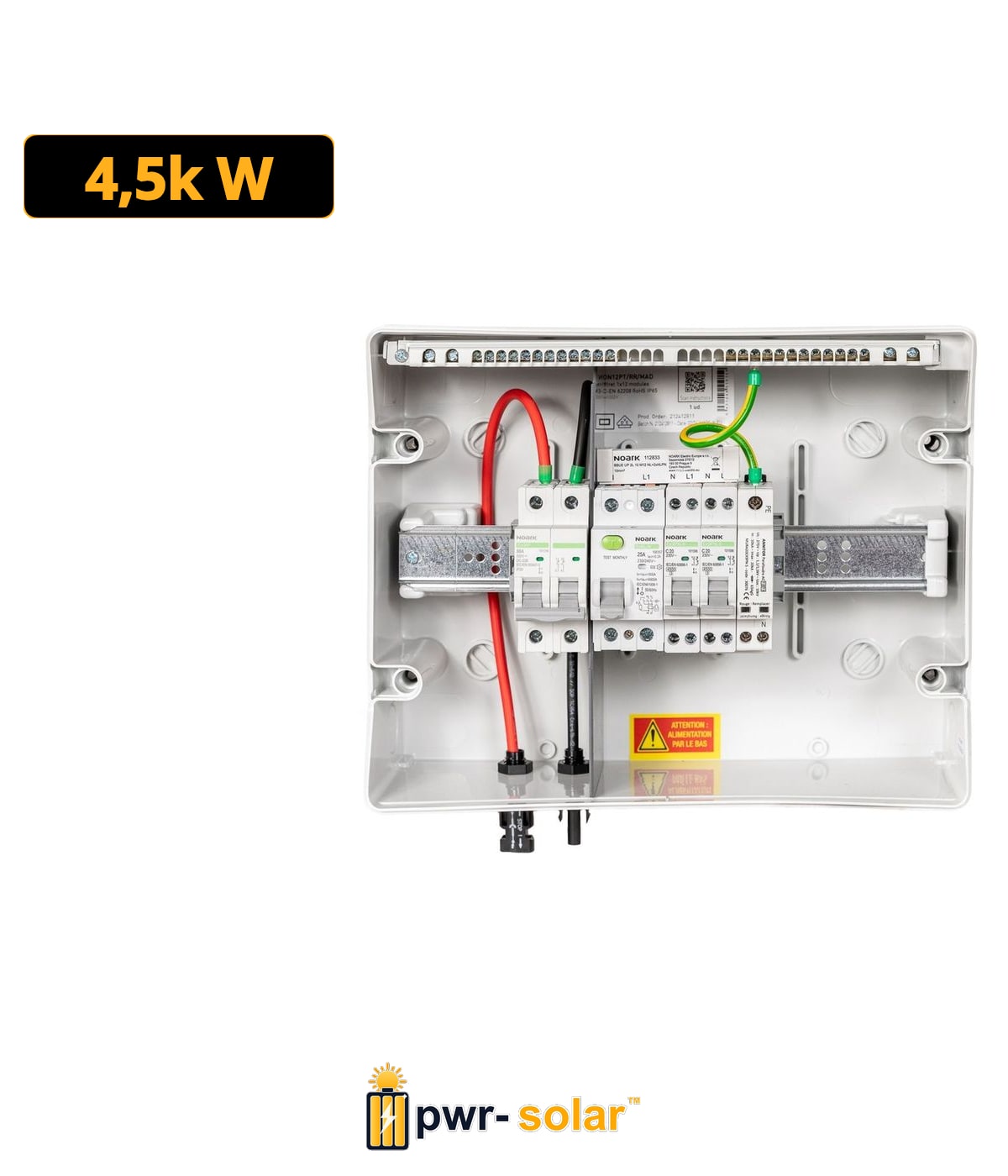 MADEnR - Coffret PV AC/DC 3kW monophasé – 1 String – 1MPPT – Parafoudre AC – Diff 300mA