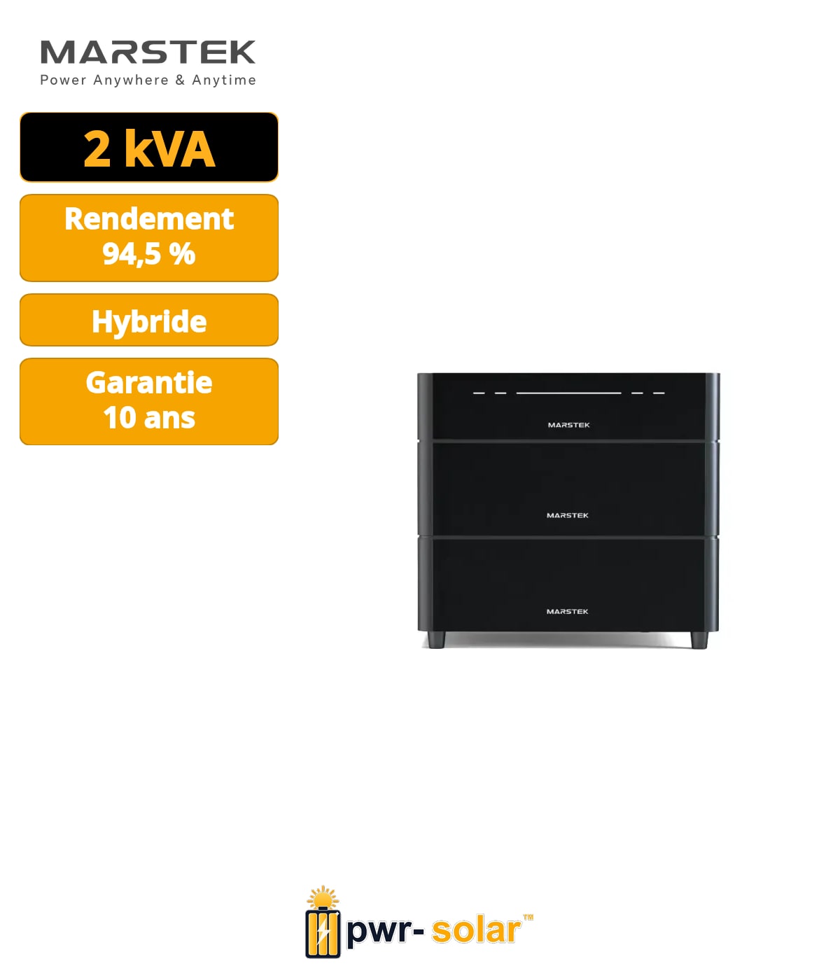 MARSTEK - VENUS D - Onduleur + Batterie 2,56kWh - couplage AC