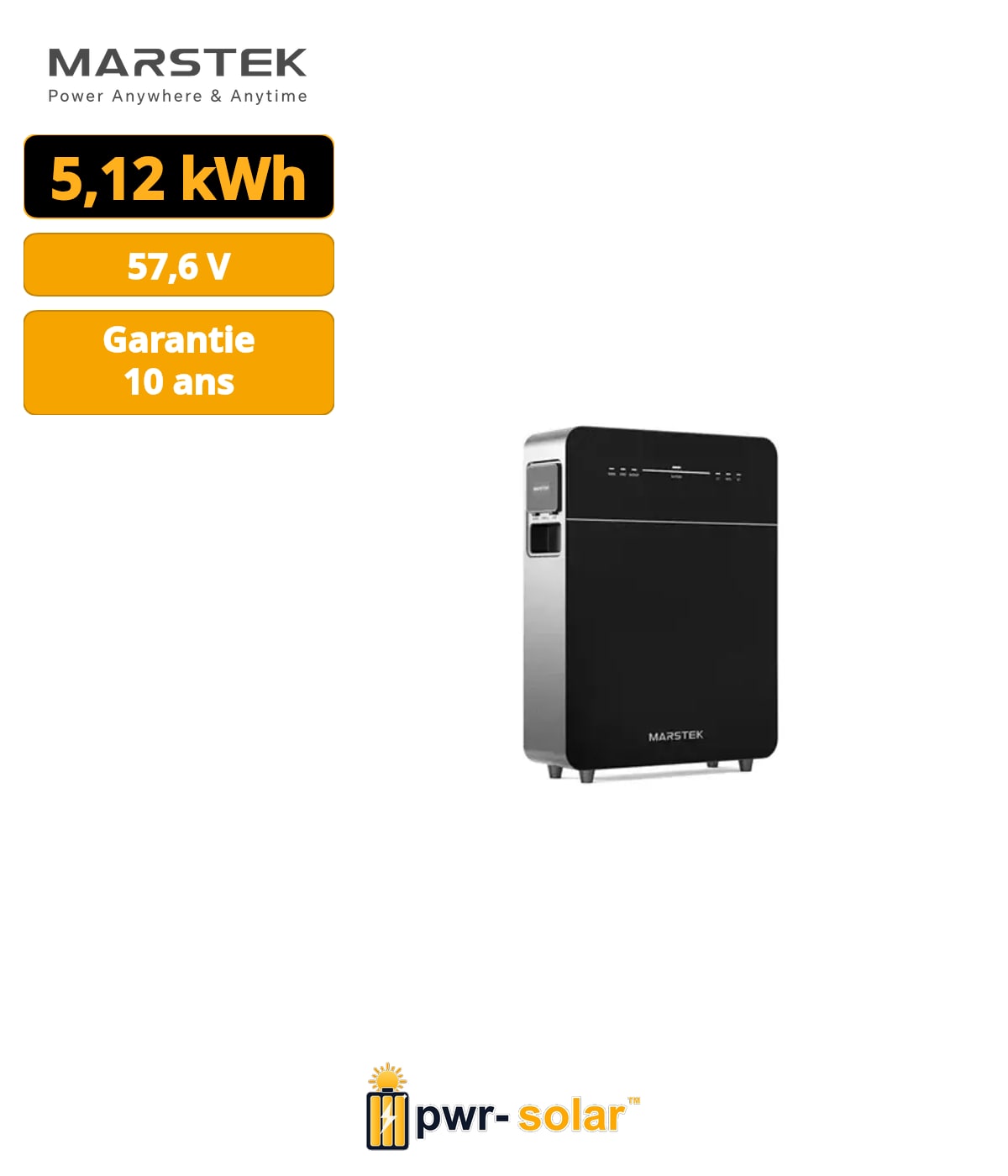 MARSTEK - VENUS E 3.0 - Batterie 5.12kWh - Plug and Play - couplé AC