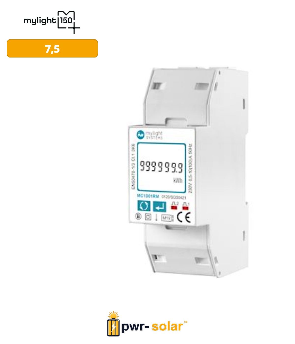 MYLIGHT150 - Accessoire mylight150 - Compteur RS485 traversant monophasé 100A MID MC1D01RM