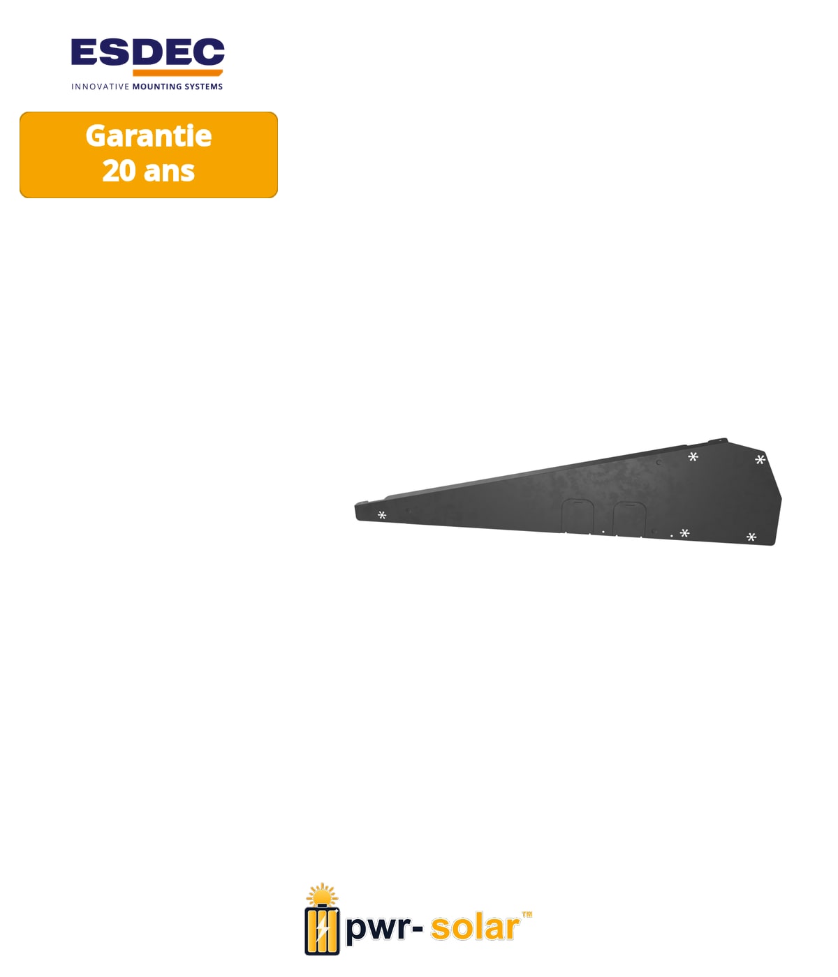 Enstall Déflecteur de vent FlatFix Fusion droit noir (profil de base 1030mm – 1077mm
