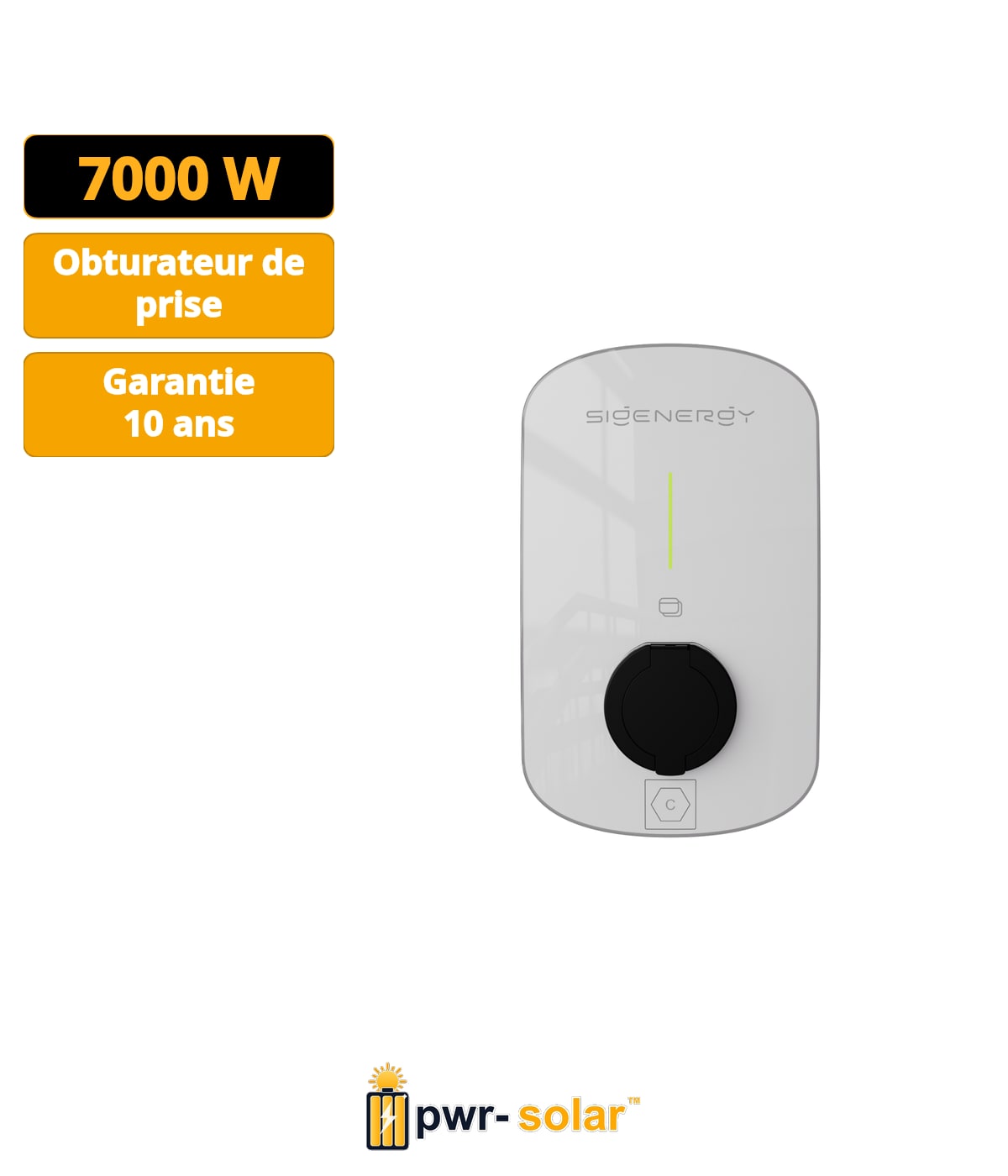 Sigenergy Sigen Chargeur EV CA 7kW (4G, prise T2 avec obturateur, Blanc)