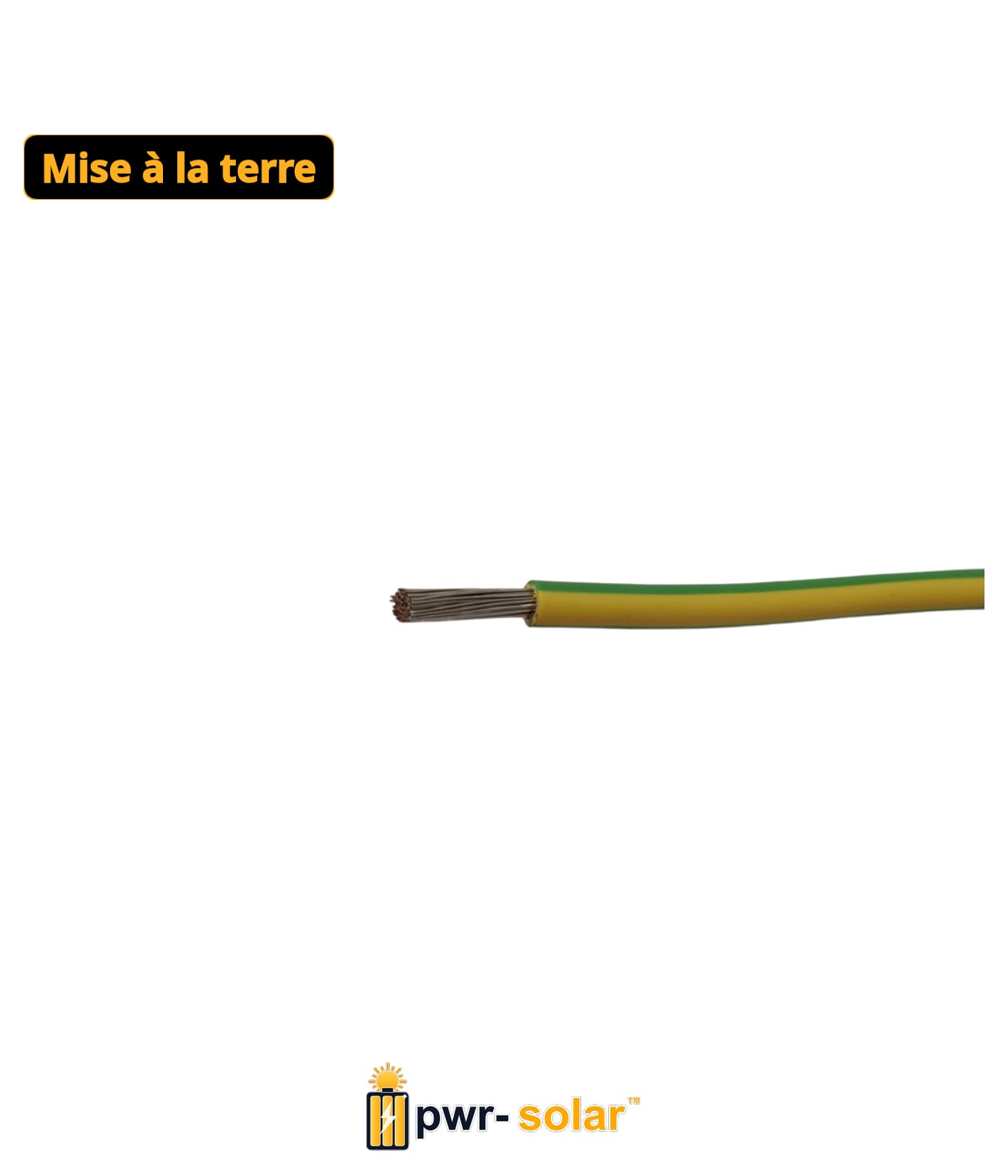 Athilex 1x6.0mm2 H07Z1-K Vert/Jaune Étamé et résistant aux UV - B2CA 500 Mtr