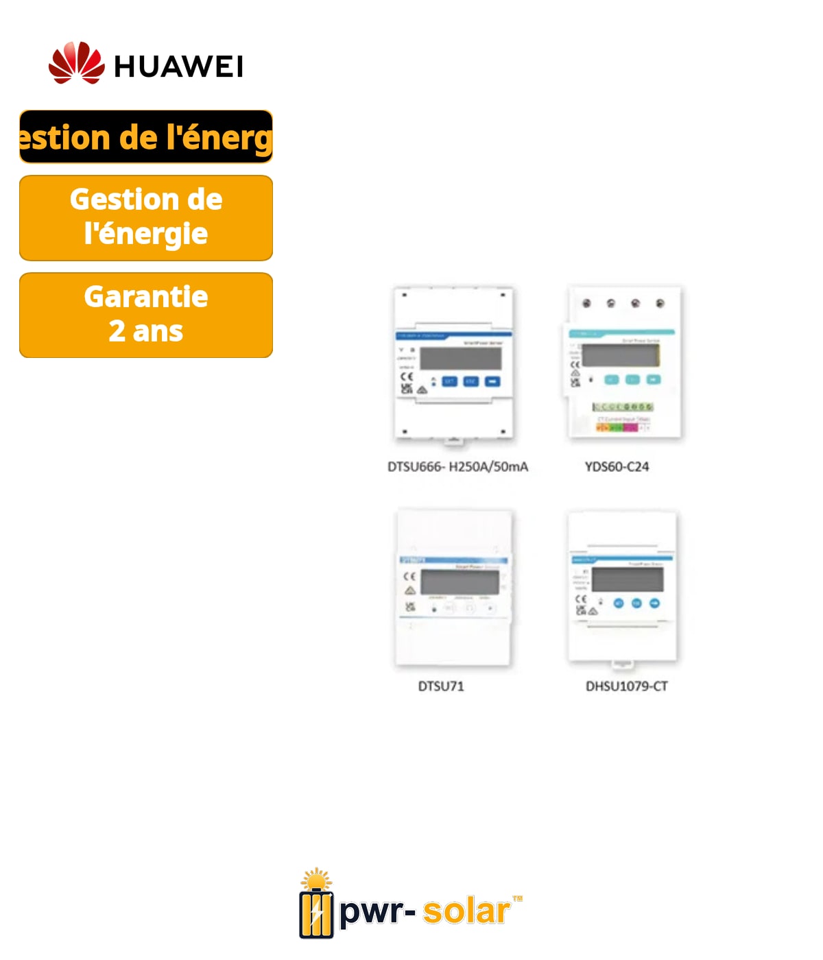Huawei SmartPS-250A-T0 - Capteur de puissance intelligent triphasé (250 A, successeur du modèle 3P)