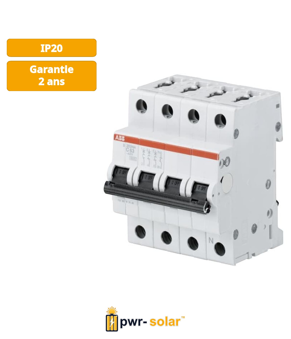 ABB S203-C63NA Disjoncteur miniature - 3+NP - C - 63 A