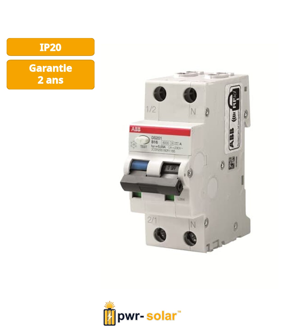 ABB DS201 C25 A30 Disjoncteur à courant résiduel avec protection contre les surintensités