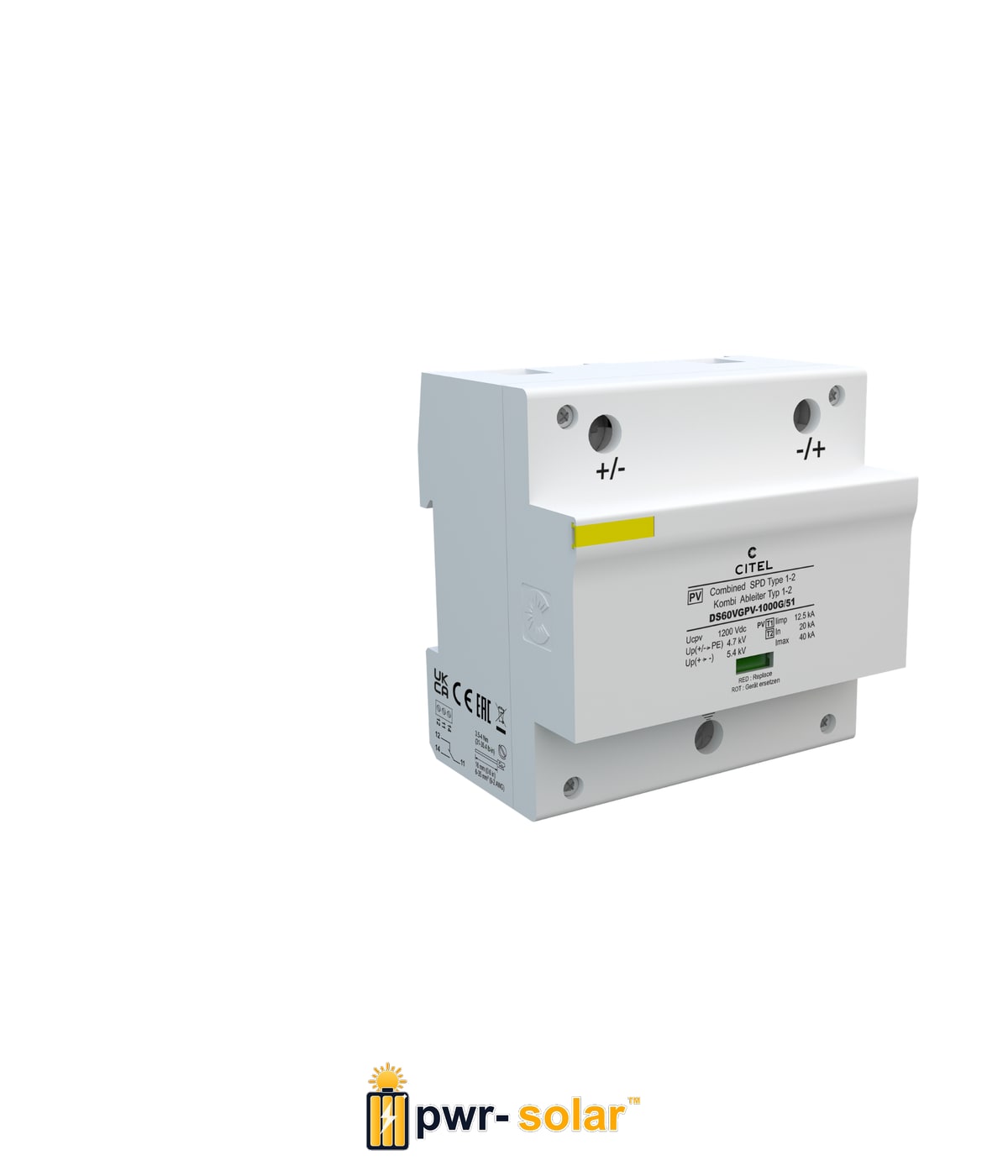 Parafoudre PV Citel DS60VGPV-1000G/51 - Type 1+2 - 1000Vdc