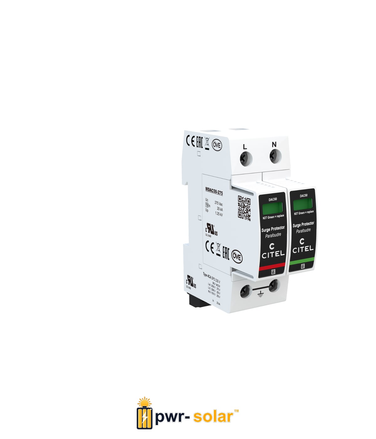 Parafoudre AC Citel DAC50S-11-275 - Type 2 - Monophasé