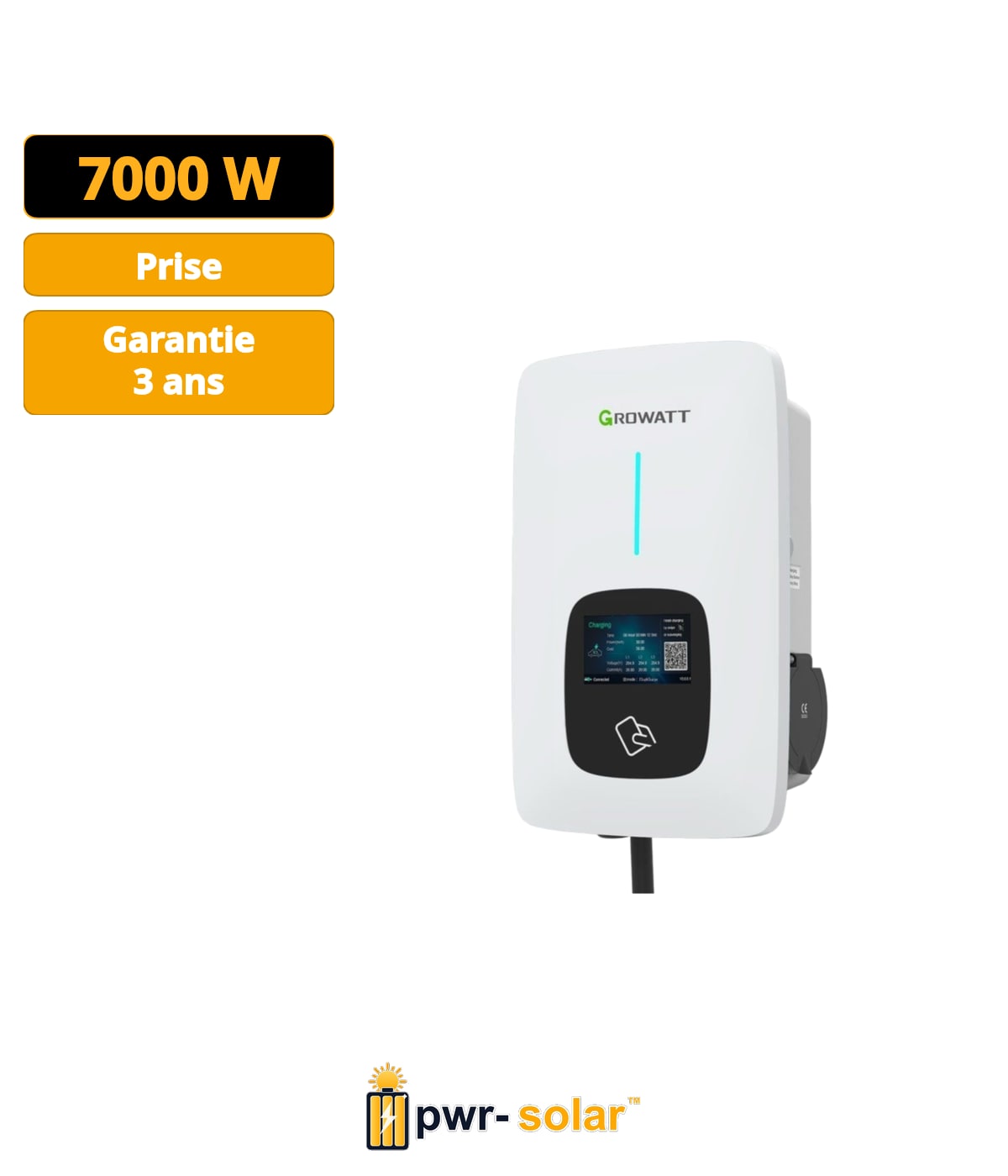 Chargeur de véhicule électrique Growatt THOR 07AS-S-V1 (WIFI, RFID, RF)