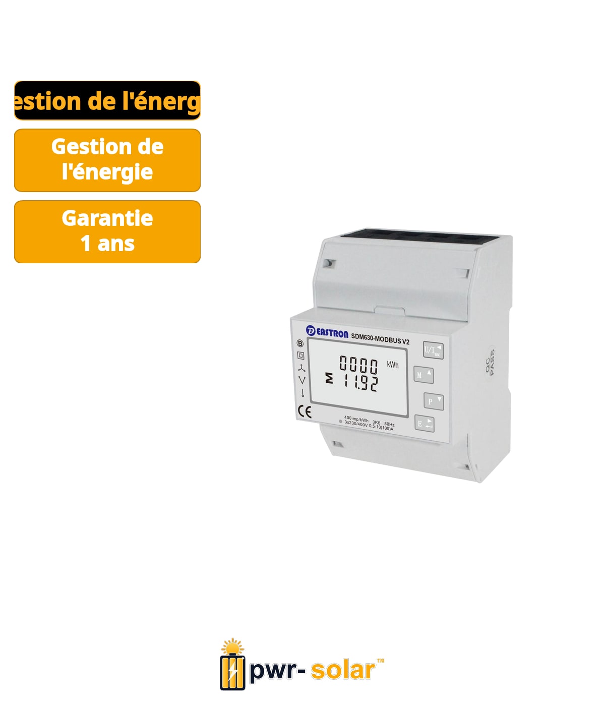 Compteur intelligent Growatt TPM-CT-E (250A) triphasé - incl. 3x TC 250A