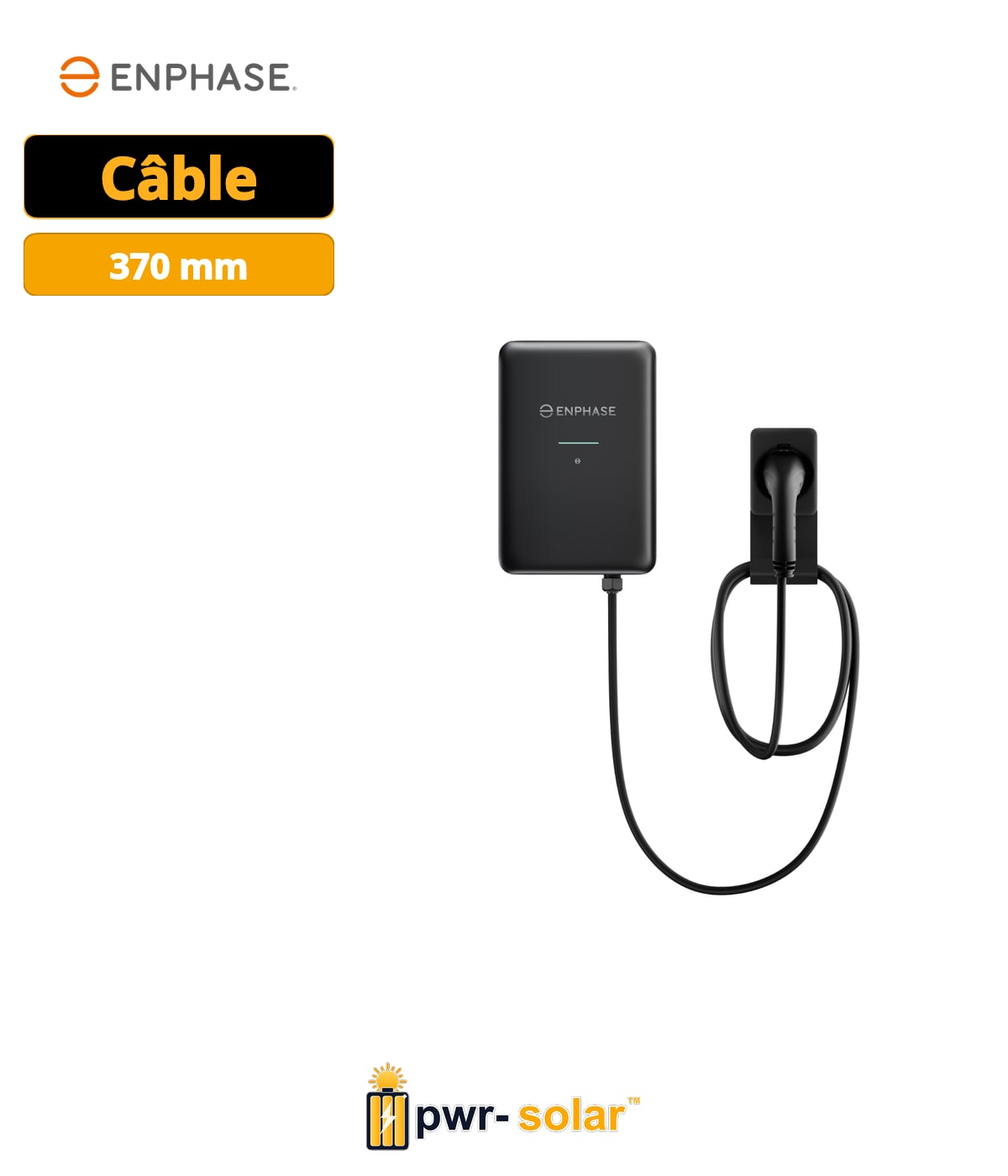 Enphase IQ EV Charger 2 - 22 kW / 7,4 kW, câble Type 2 de 7,5 m, monophasé & triphasé