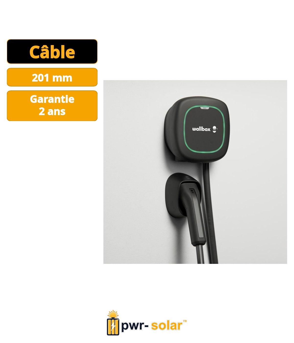 Wallbox Pulsar Max (22kW / 5 Mètre / Type 2 / Noir)
