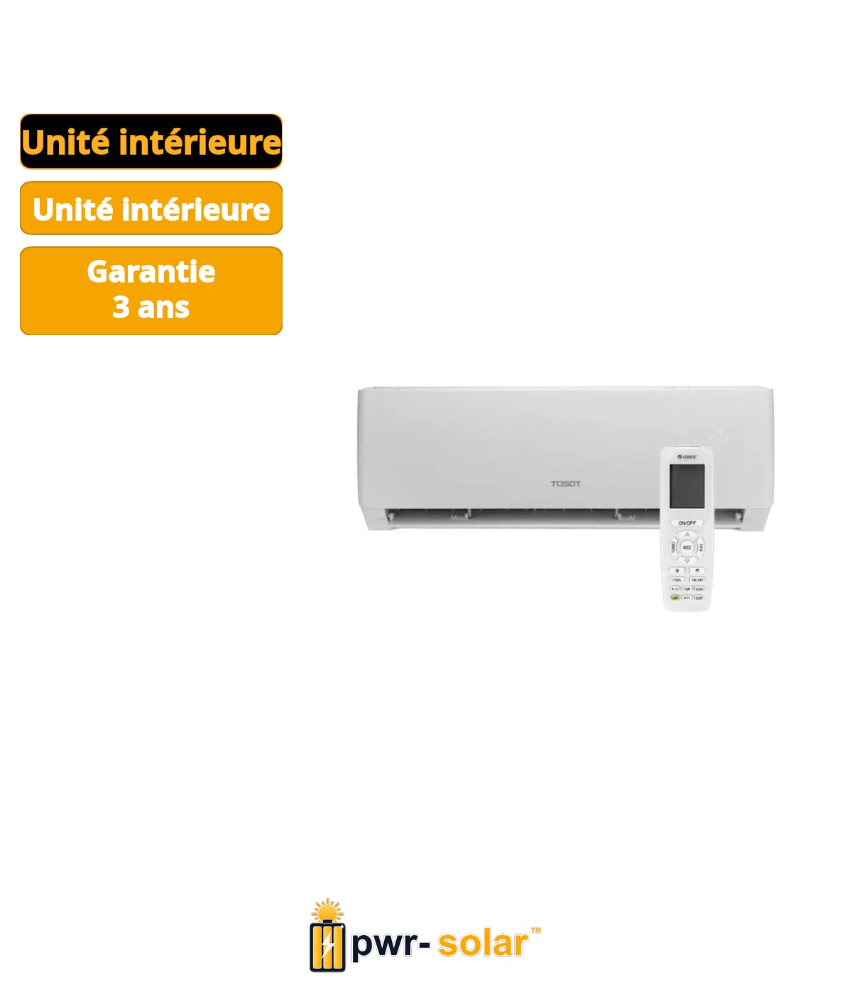 Tosot PULAR by GREE Blanc R32 4,6-5,2 kW - Unité intérieure