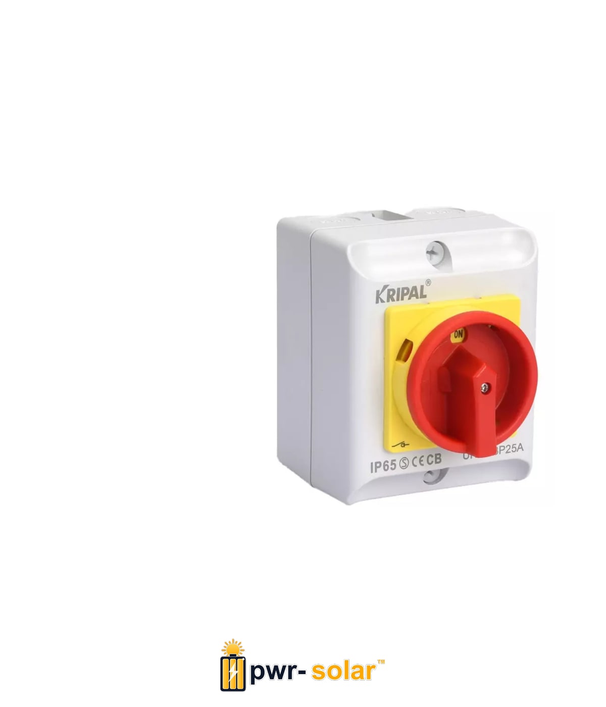 Kripal Interrupteur de travail 20A 4 pôles 230-440V, IP65 + 2 presse-étoupes