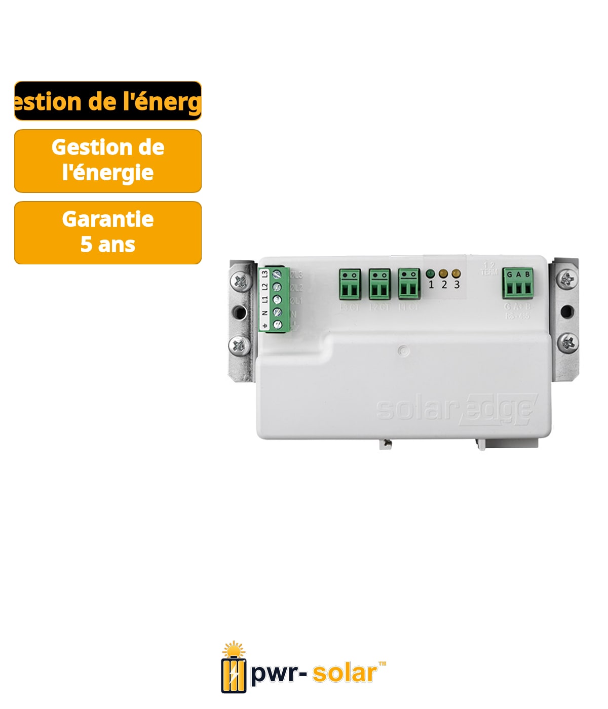 SolarEdge 1PH,/3PH, 230/400V, Compteur d'énergie avec connexion Modbus, Rail DIN