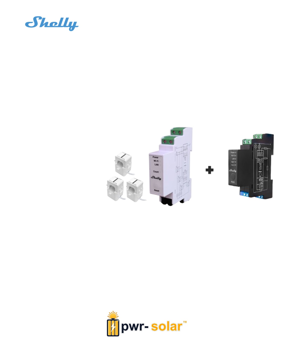 SHELLY - PACK triphasé Shelly Pro 3EM 120A + 3 x TC + Shelly Pro 2PM monophasé - Éligible TVA 5.5%
