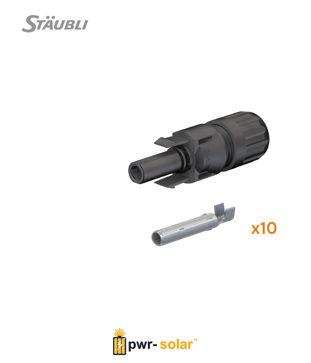 STÄUBLI - Connecteurs femelle MC4 Sachet de 10 - KBT4/6X-UR - section de câble 4-6 mm² - Diam extérieur câble 5,5 à 7,4mm.