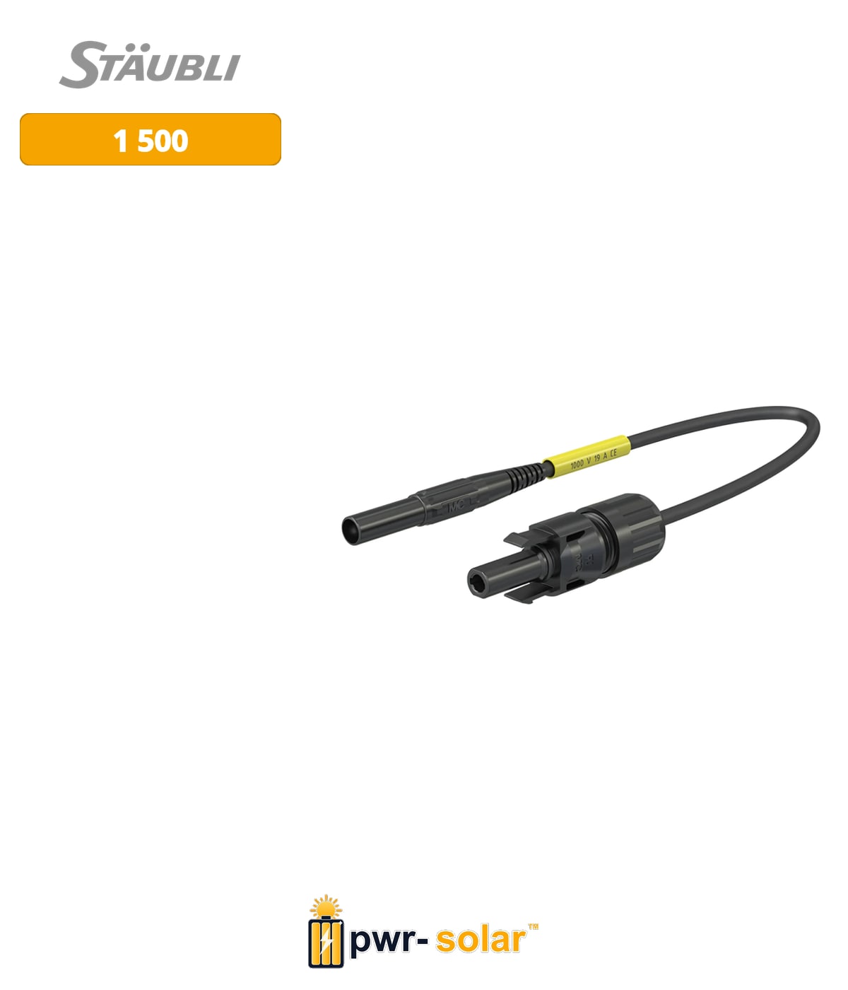 STÄUBLI - Cordon de Mesure Pôle '-' MC4 femelle - Noir - PV-AMLB4/150