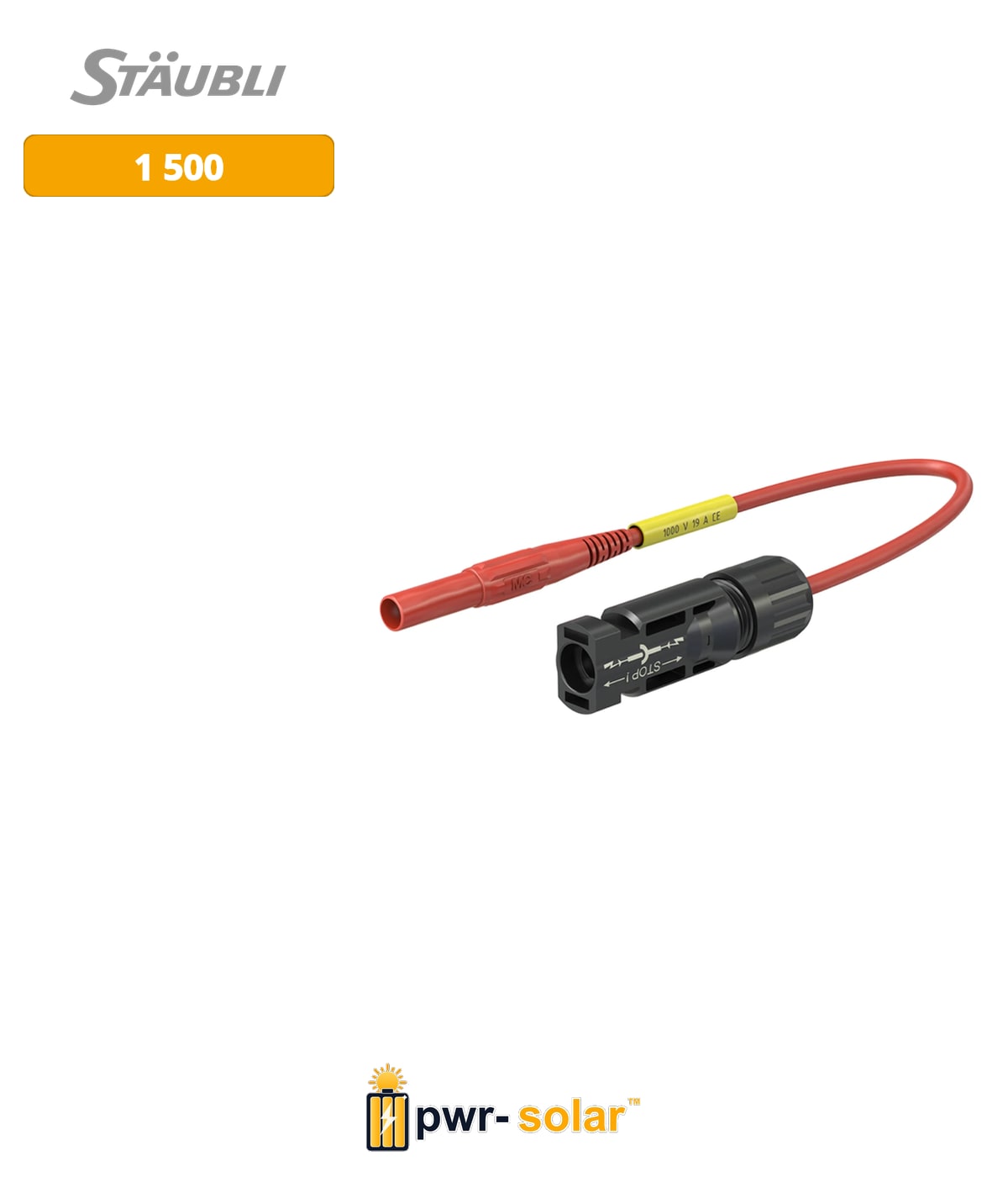 STÄUBLI - Cordon de Mesure Pôle '+' MC4 mâle - Rouge - PV-AMLS4/150