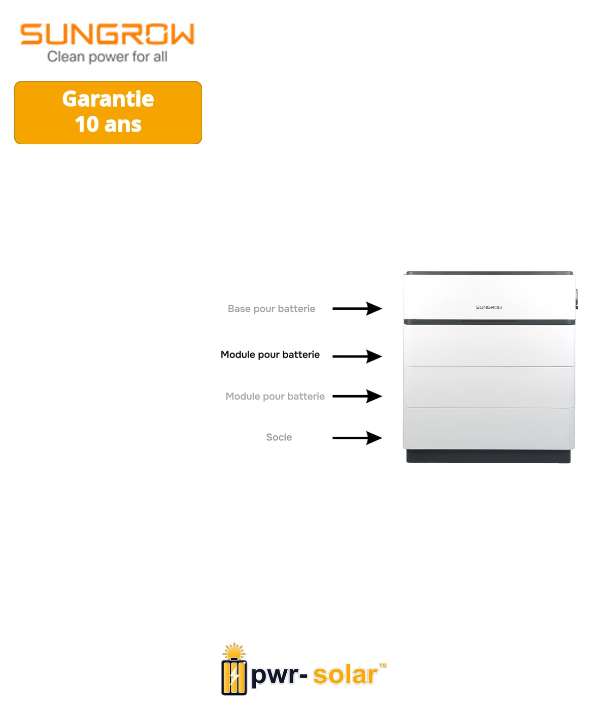 SUNGROW - Batterie LFP haute tension - 5kWh