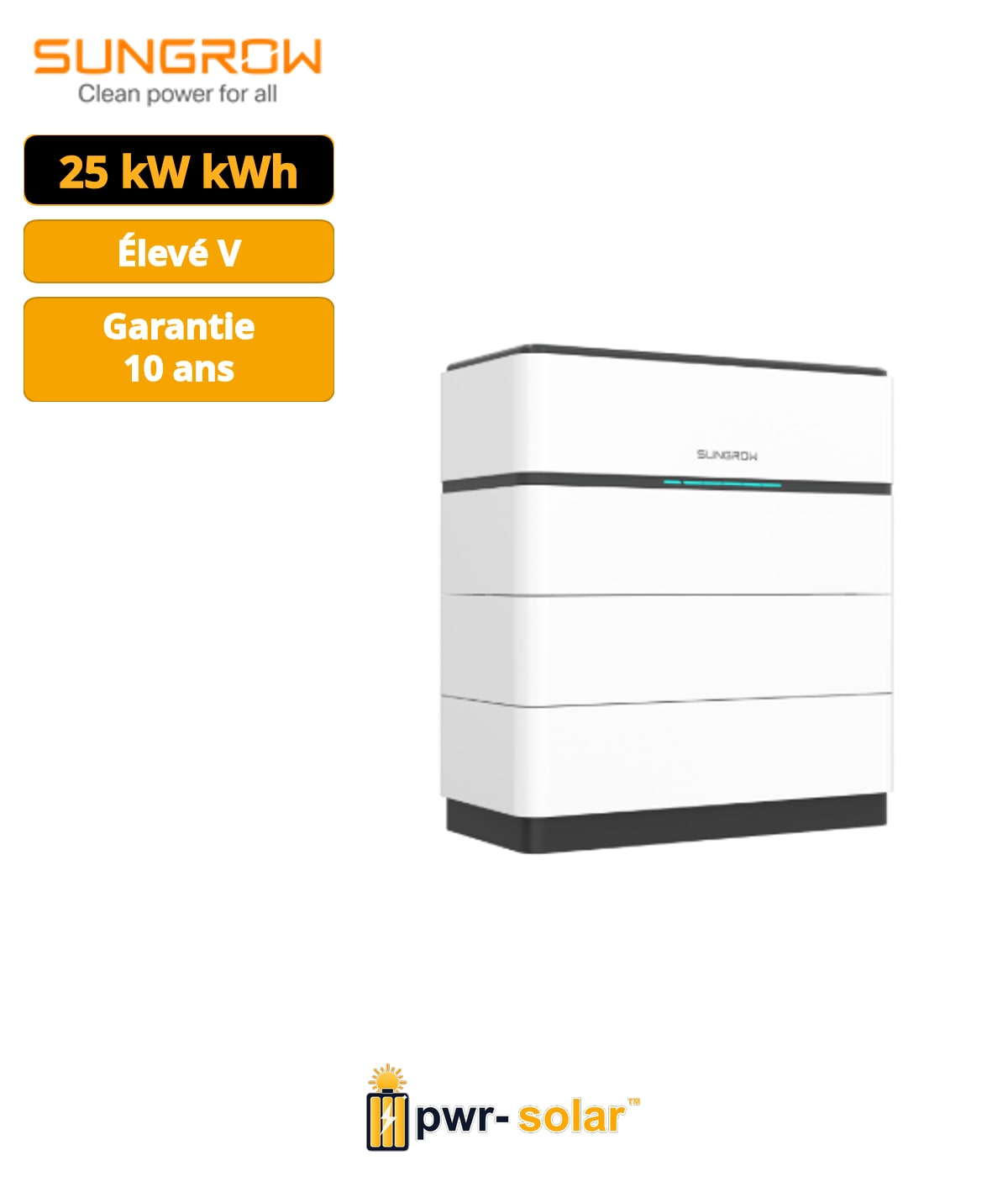 Système de batterie LFP haute tension Sungrow SBH250 (batterie de 25 kWh + BMS)